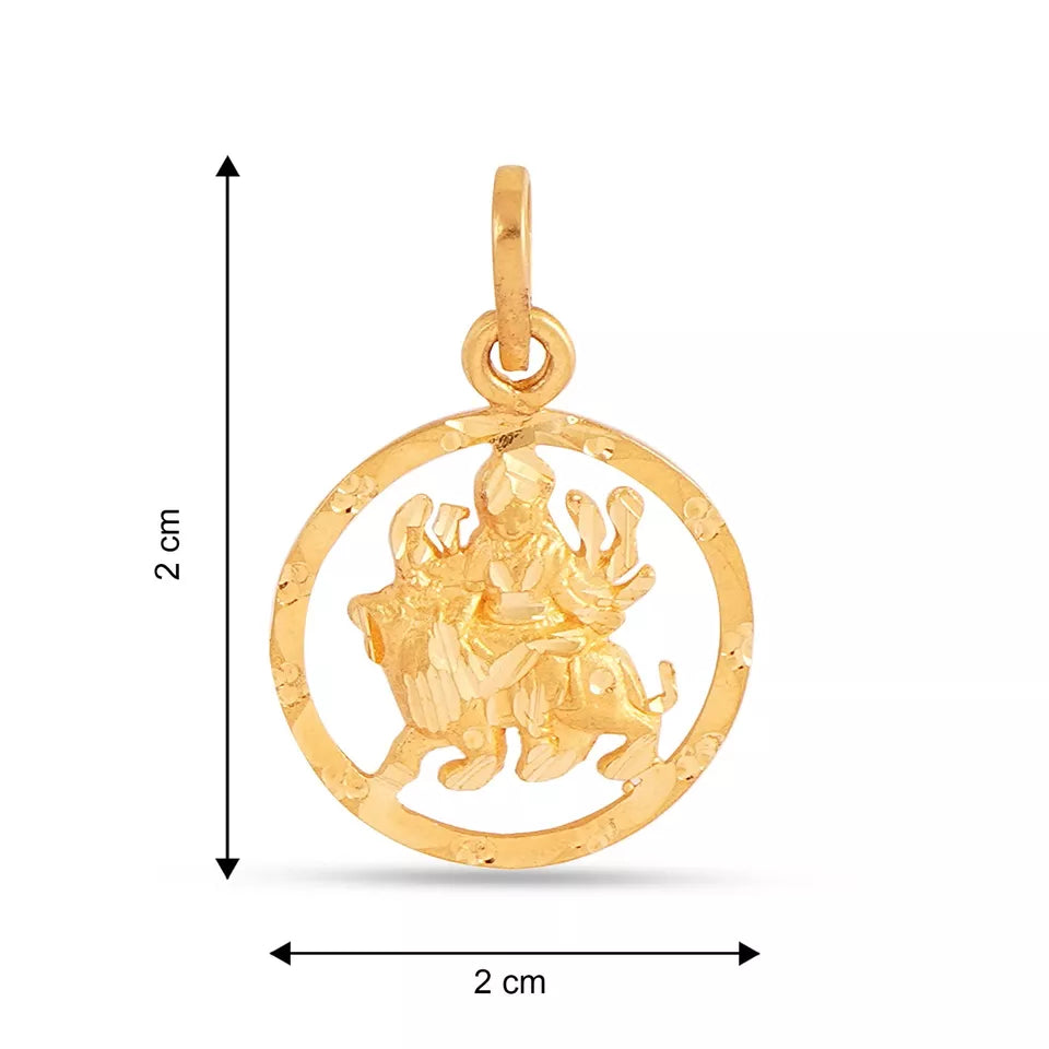 22 kt Gold Sherawali Maa Gold Pendent/Locket