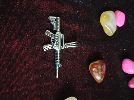 925 Sterling Silver Gun Shape Oxidized vintage Pendant  Best Gift Pendent