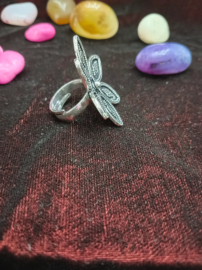 925 Sterling Silver Antique Polish Cocktail Ginni Ring Best for Party and Casual
