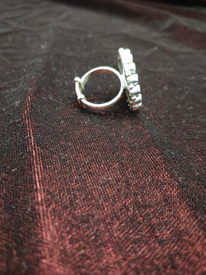 925 Sterling Silver Antique Polish Cocktail Ginni Ring Best for Party and Casual