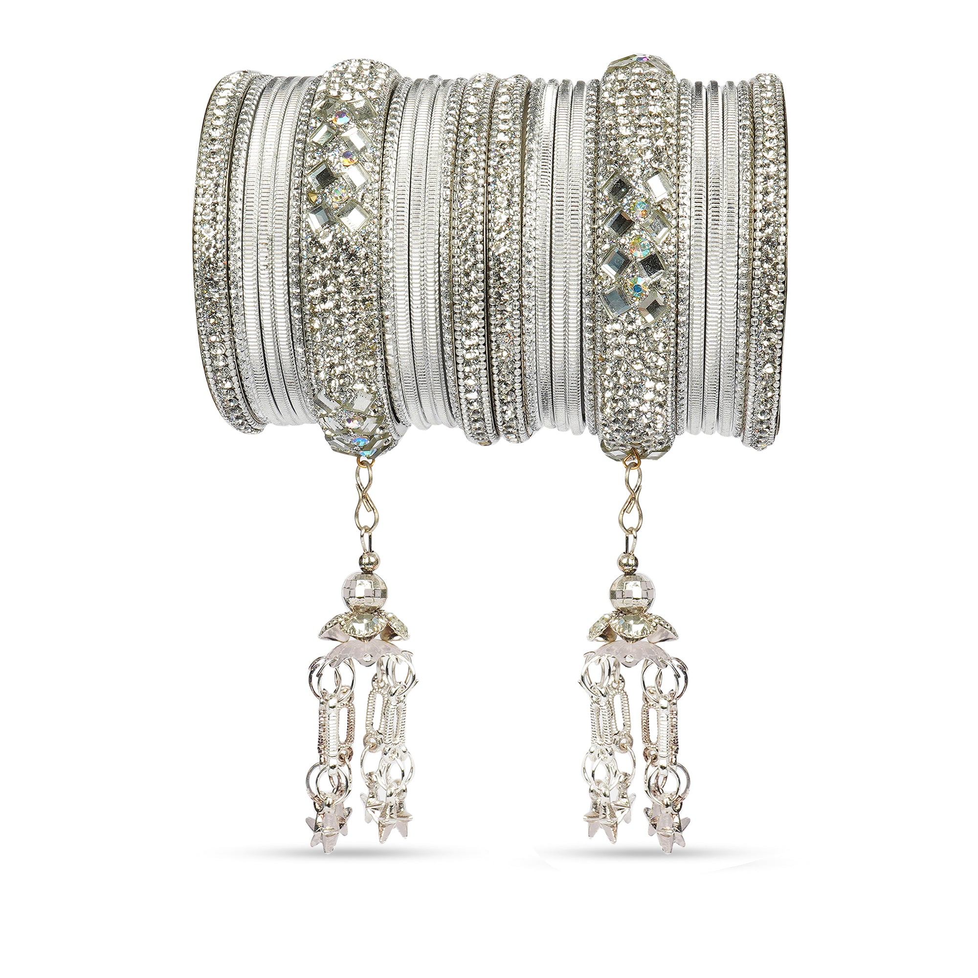 Indian Wedding Bangles Set, Bridal Bangles, Traditional Bangle Set for Women, Lightweight Jewelry Bangles, Bridesmaid Gift, Silver Polished