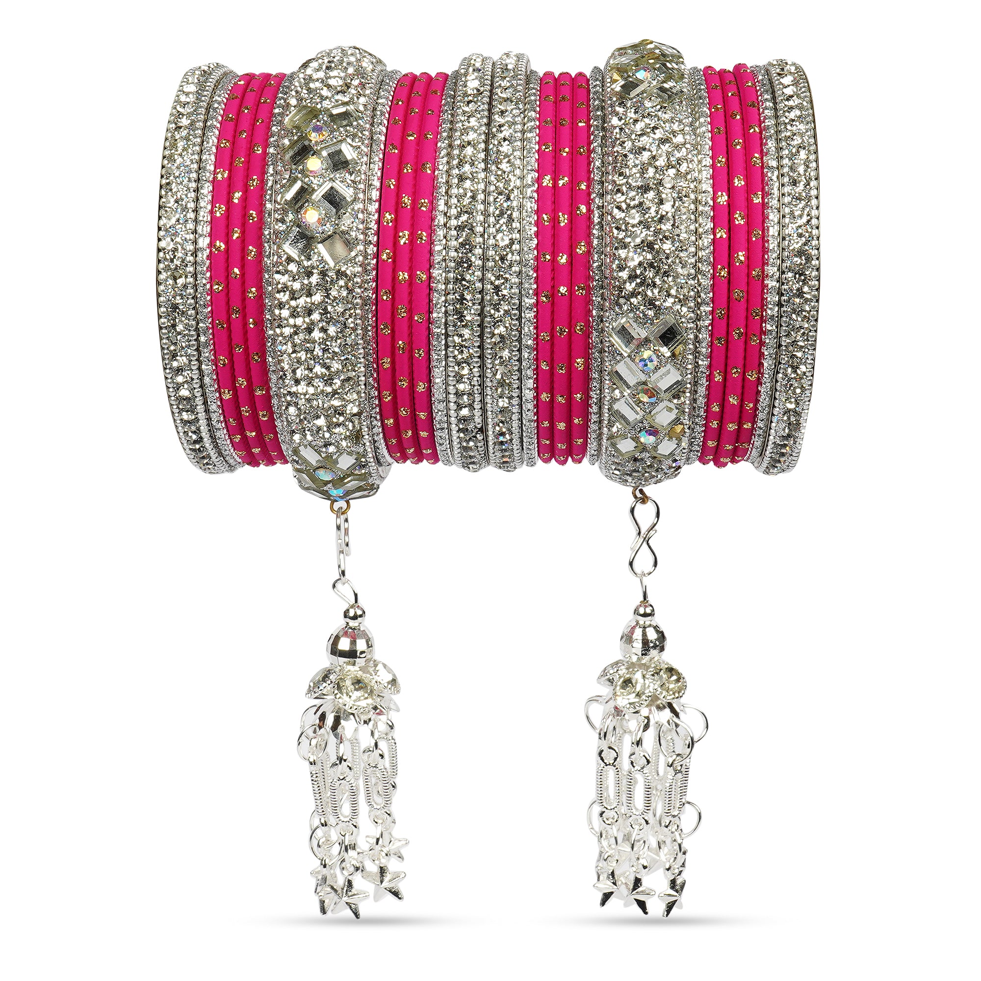 Indian Wedding Bangles Set, Bridal Bangles, Traditional Bangle Set for Women, Lightweight Jewelry Bangles, Bridesmaid Gift, Silver Polished