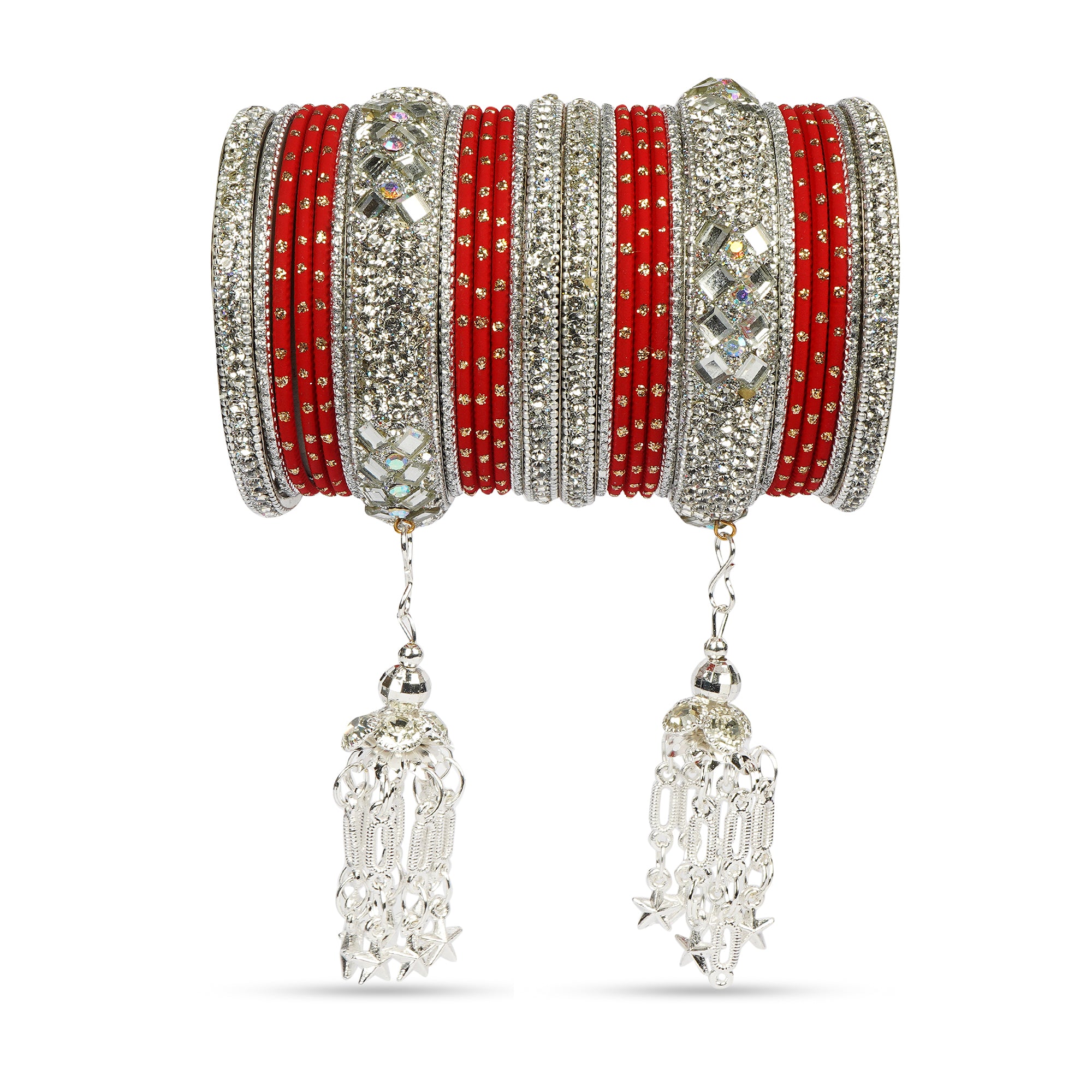 Indian Wedding Bangles Set, Bridal Bangles, Traditional Bangle Set for Women, Lightweight Jewelry Bangles, Bridesmaid Gift, Silver Polished