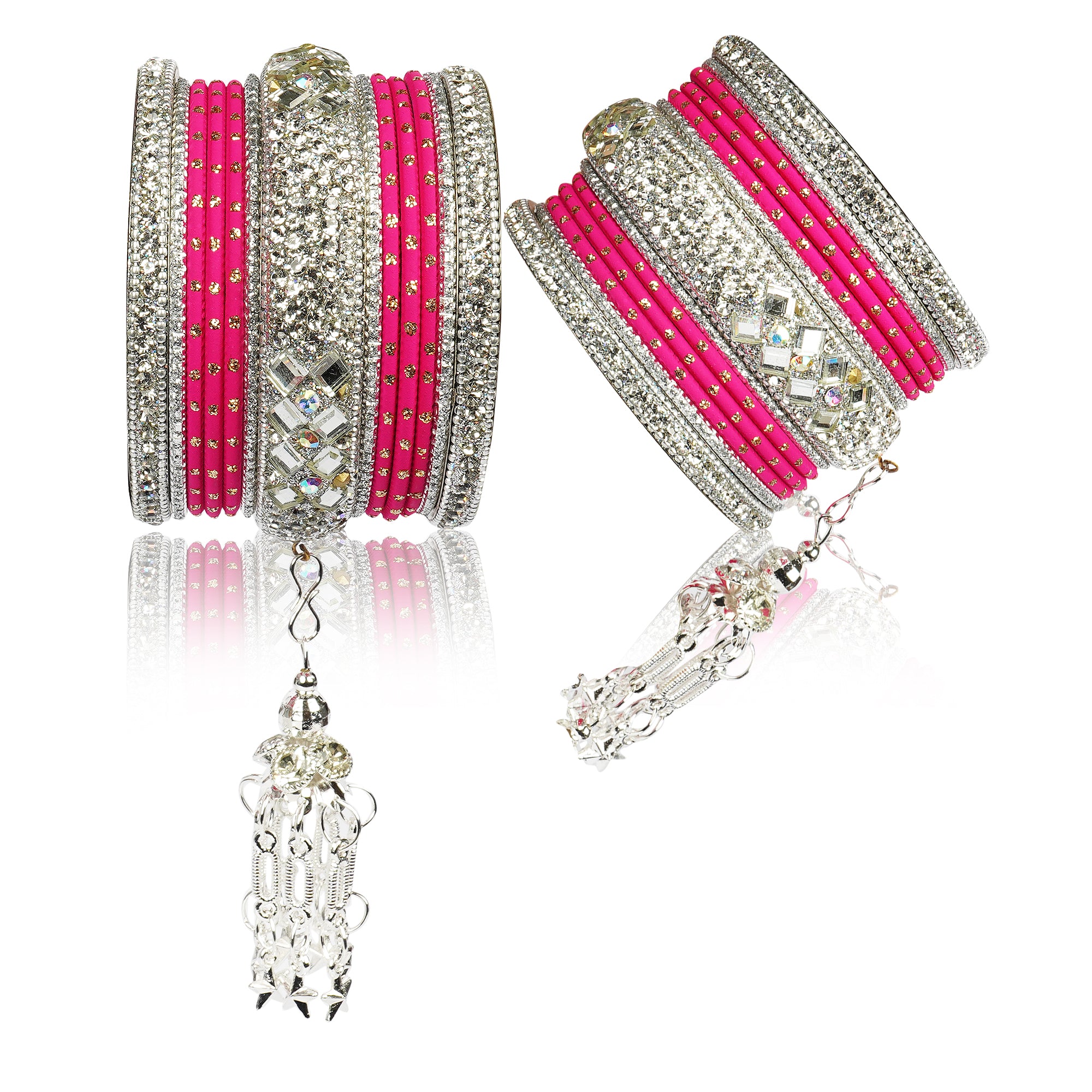 Indian Wedding Bangles Set, Bridal Bangles, Traditional Bangle Set for Women, Lightweight Jewelry Bangles, Bridesmaid Gift, Silver Polished