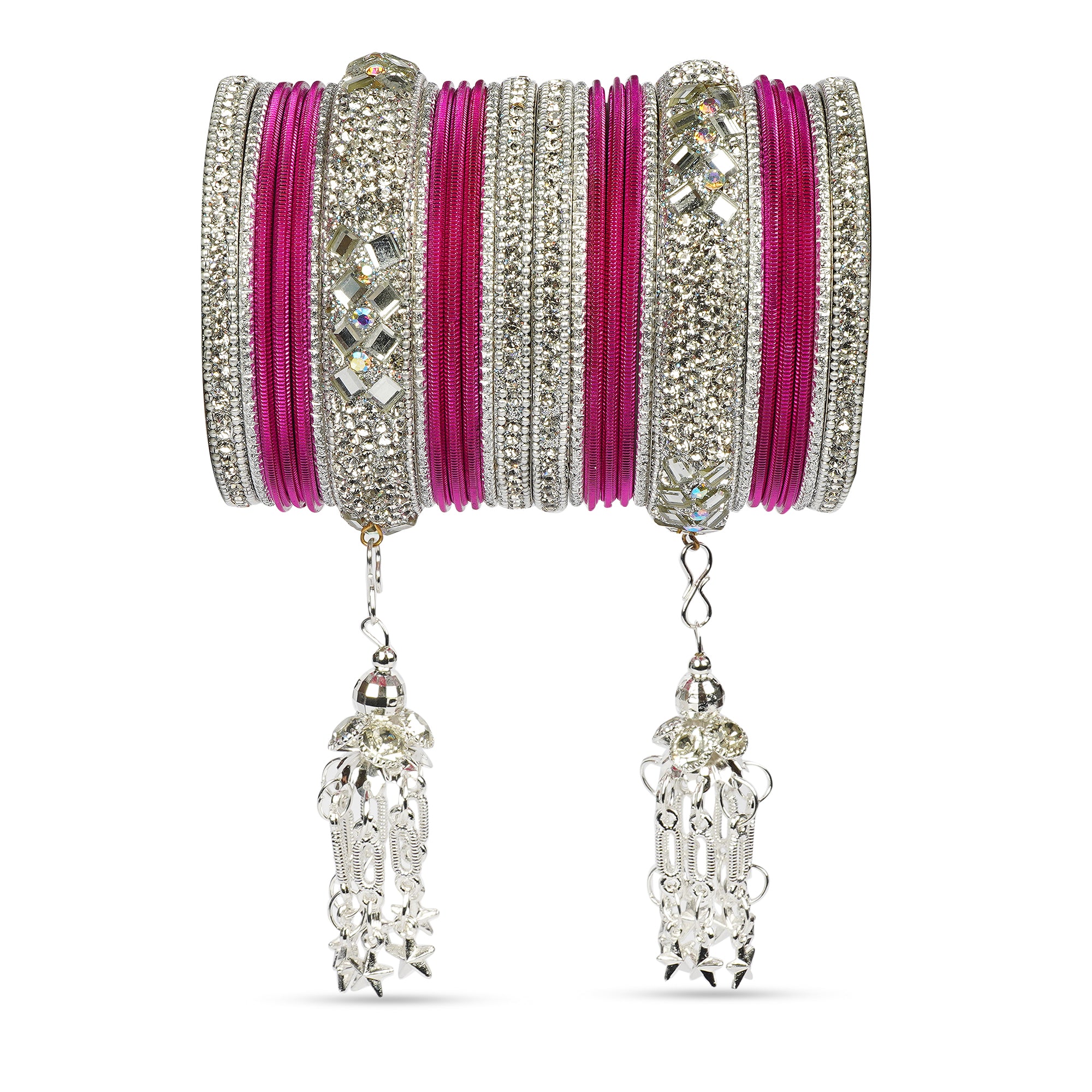 Indian Wedding Bangles Set, Bridal Bangles, Traditional Bangle Set for Women, Lightweight Jewelry Bangles, Bridesmaid Gift, Silver Polished