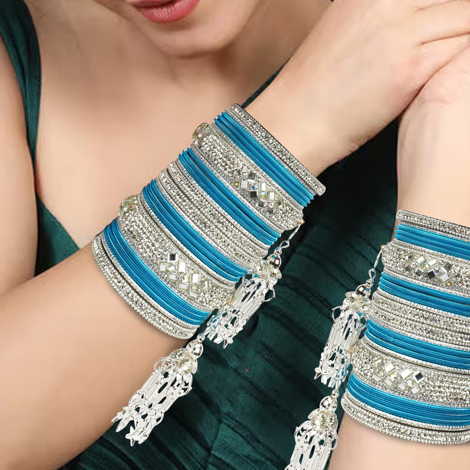 Indian Wedding Bangles Set, Bridal Bangles, Traditional Bangle Set for Women, Lightweight Jewelry Bangles, Bridesmaid Gift, Silver Polished