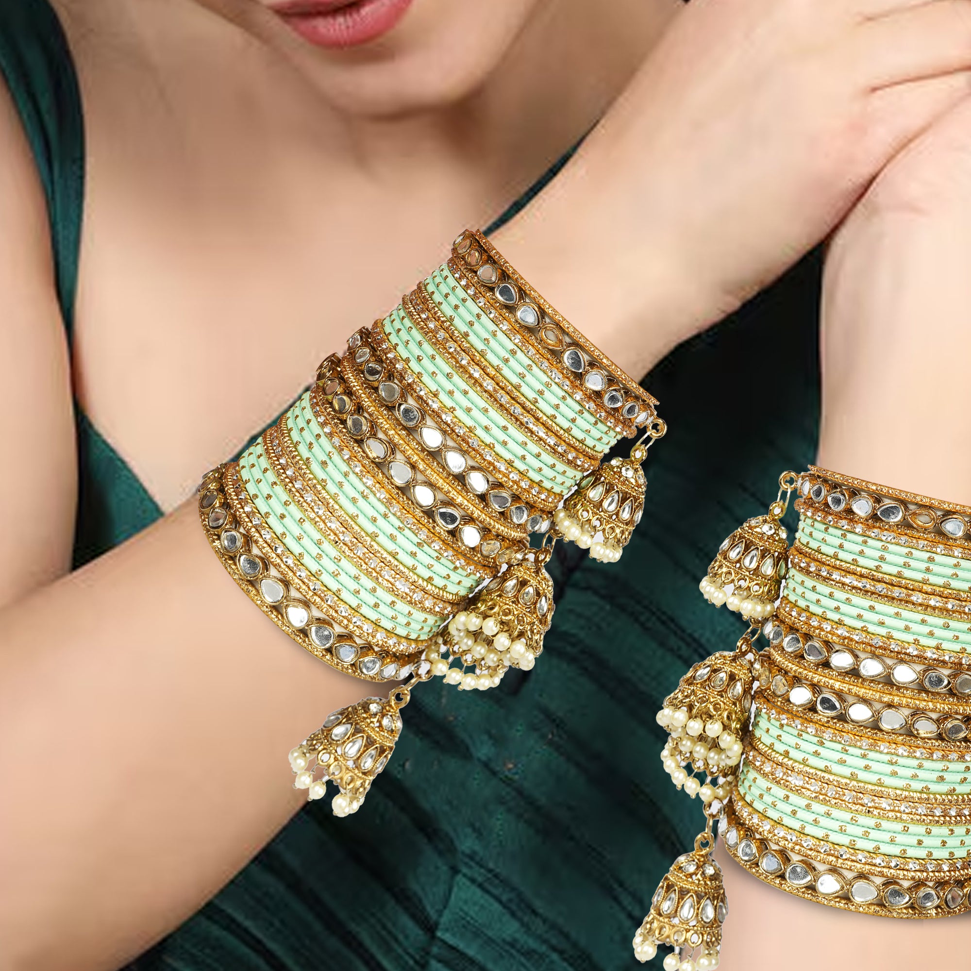 Indian Ethnic Partywear Handmade Bangles – Elegant Jewelry for Women, Perfect for Weddings, Festivals, and Everyday Wear