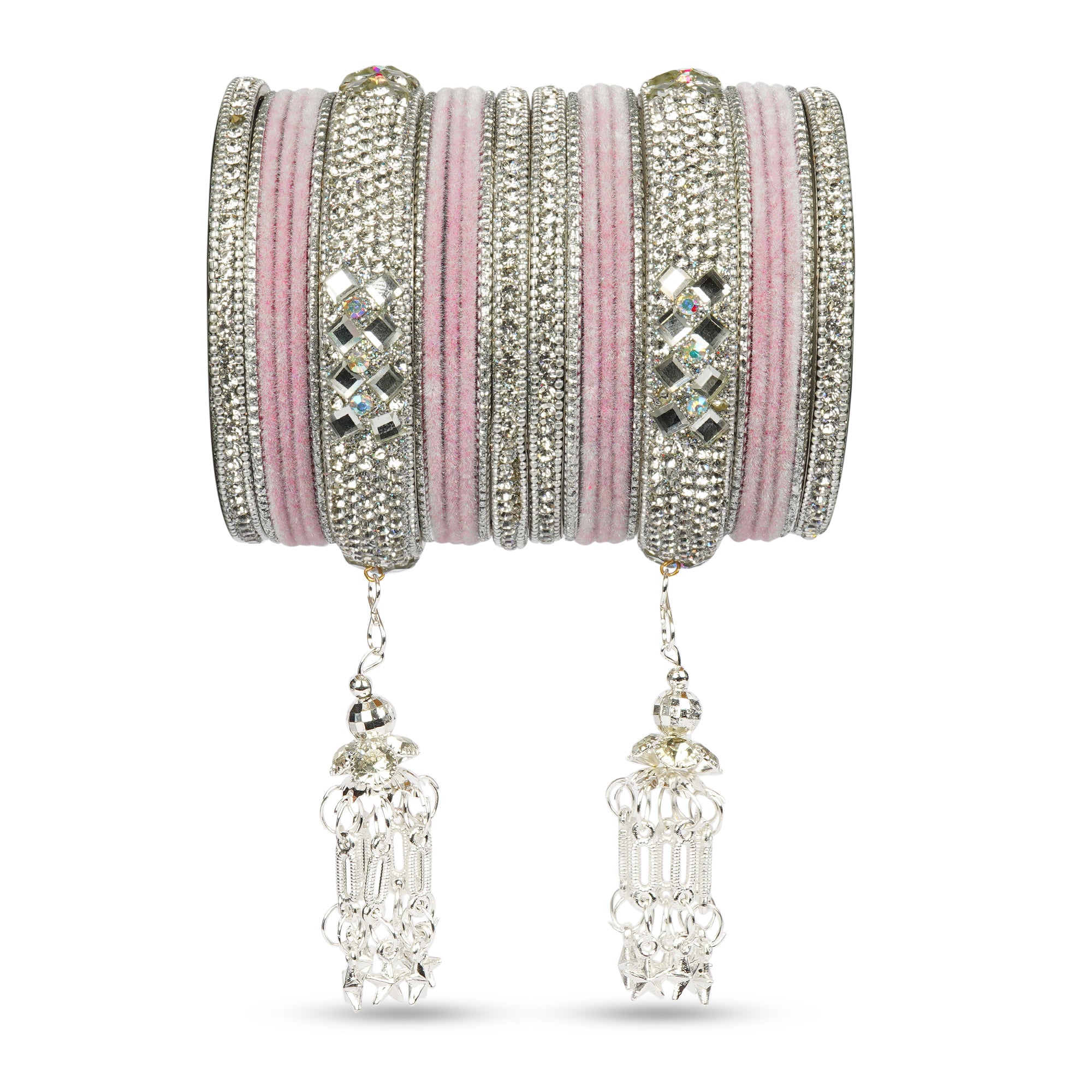 Indian Wedding Bangles Set, Bridal Bangles, Traditional Bangle Set for Women, Lightweight Jewelry Bangles, Bridesmaid Gift, Silver Polished