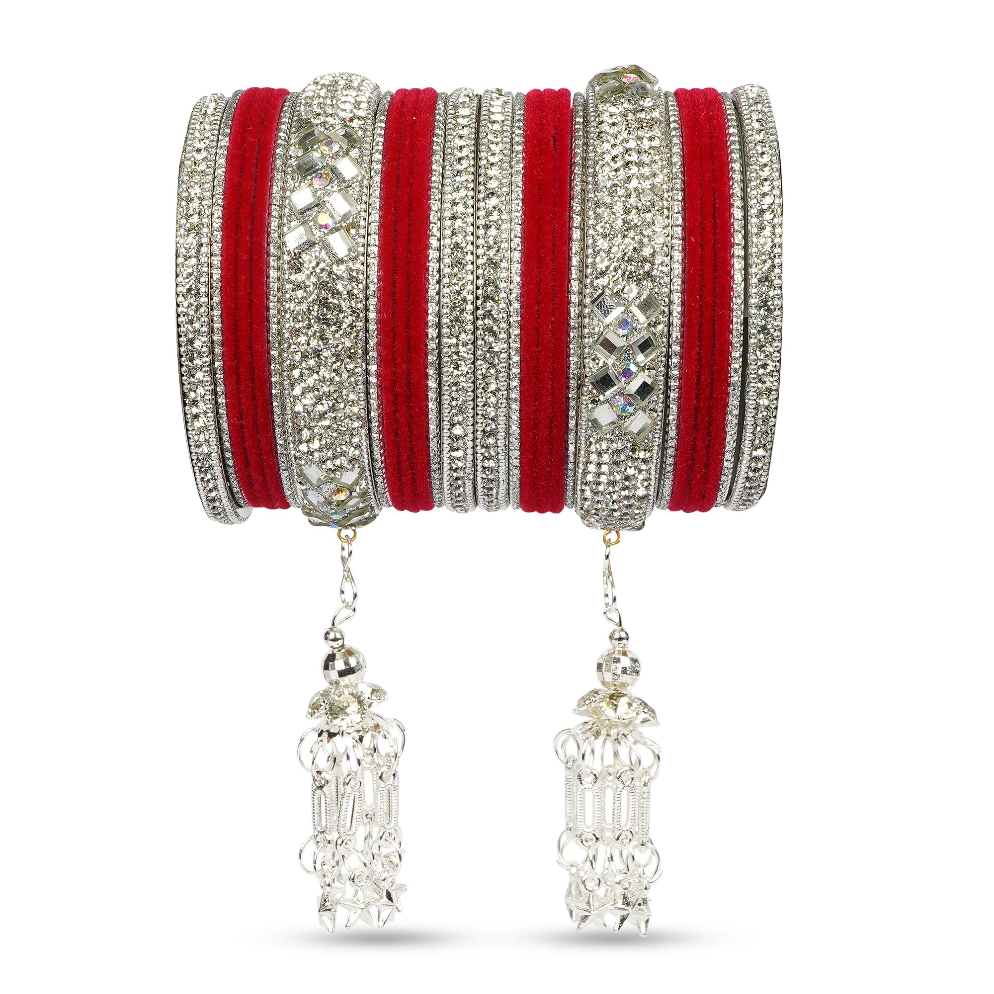 Indian Wedding Bangles Set, Bridal Bangles, Traditional Bangle Set for Women, Lightweight Jewelry Bangles, Bridesmaid Gift, Silver Polished