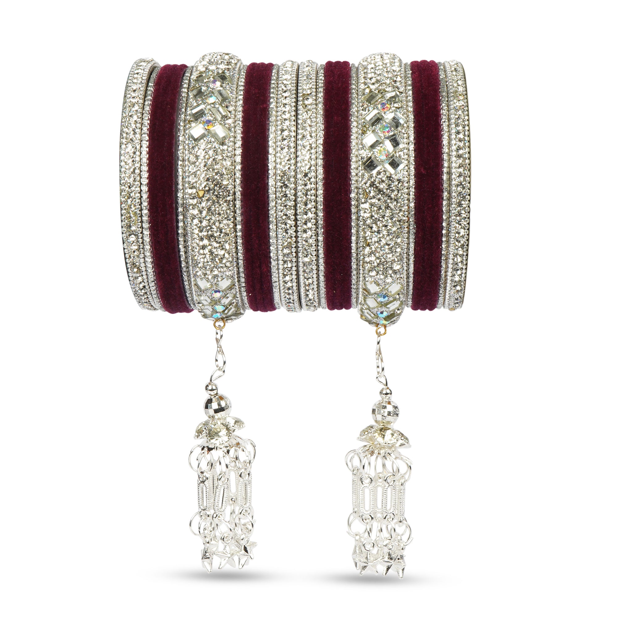 Indian Wedding Bangles Set, Bridal Bangles, Traditional Bangle Set for Women, Lightweight Jewelry Bangles, Bridesmaid Gift, Silver Polished