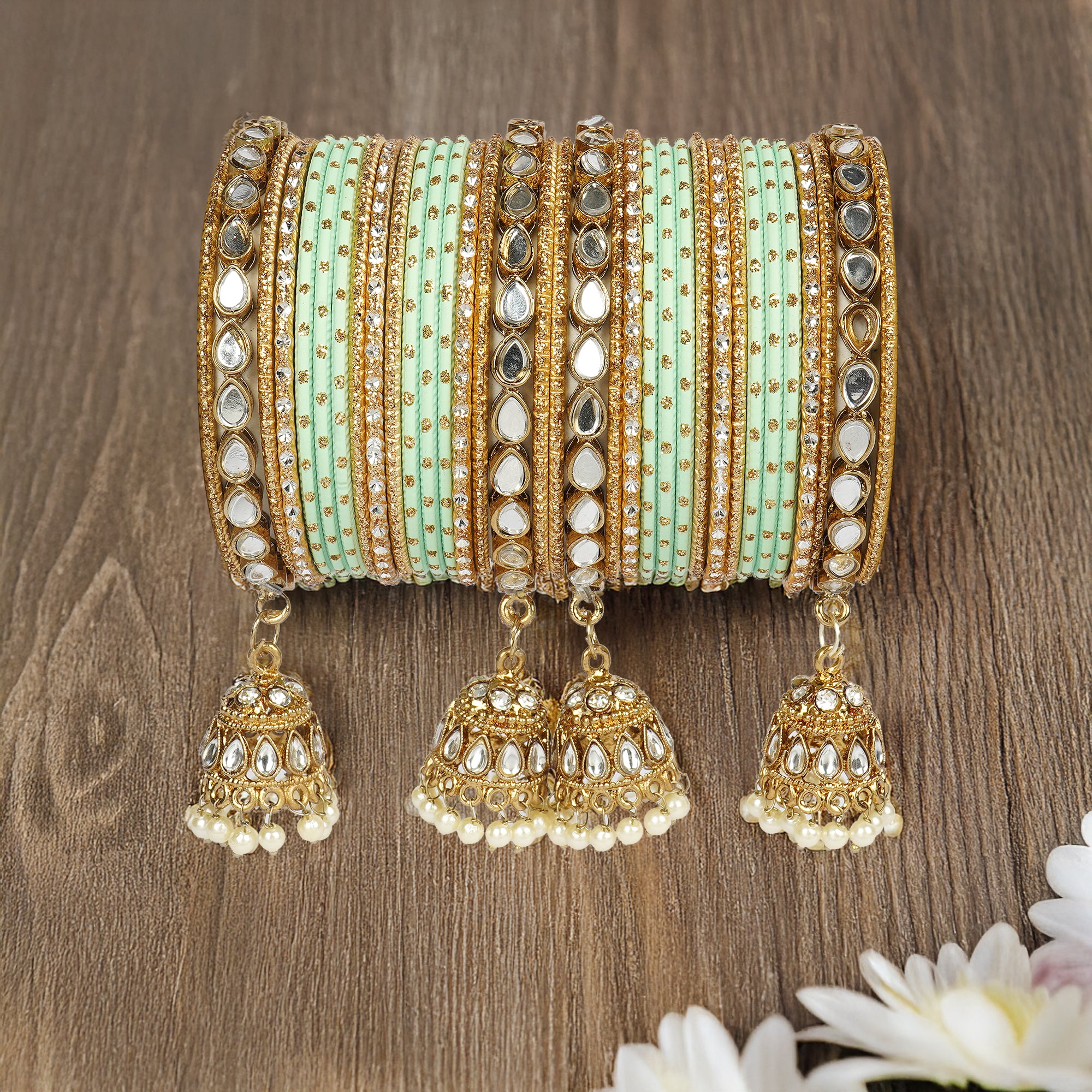 Indian Ethnic Partywear Handmade Bangles – Elegant Jewelry for Women, Perfect for Weddings, Festivals, and Everyday Wear