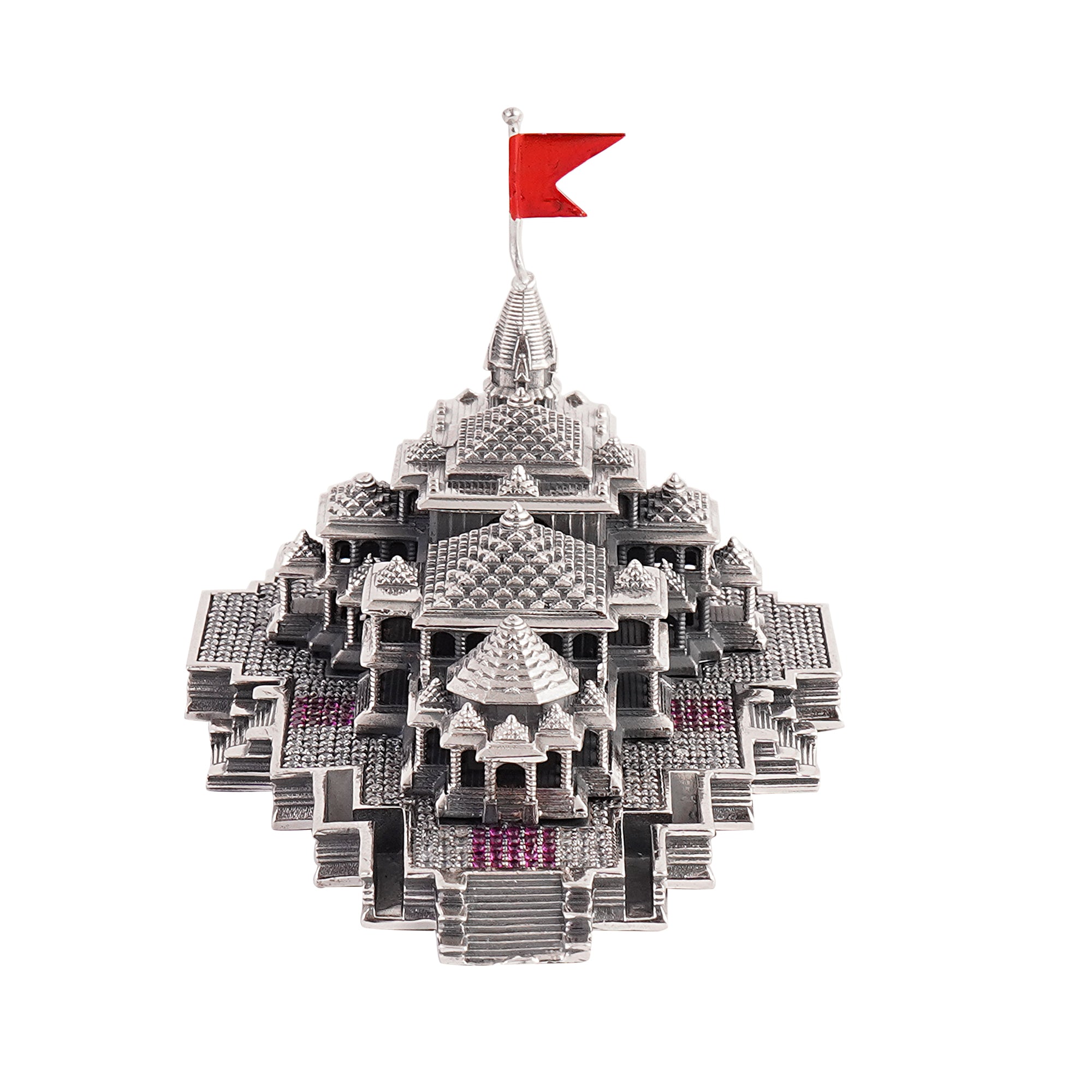 925 silver Ram Mandir Ayodhya Replica with A.D.  stone