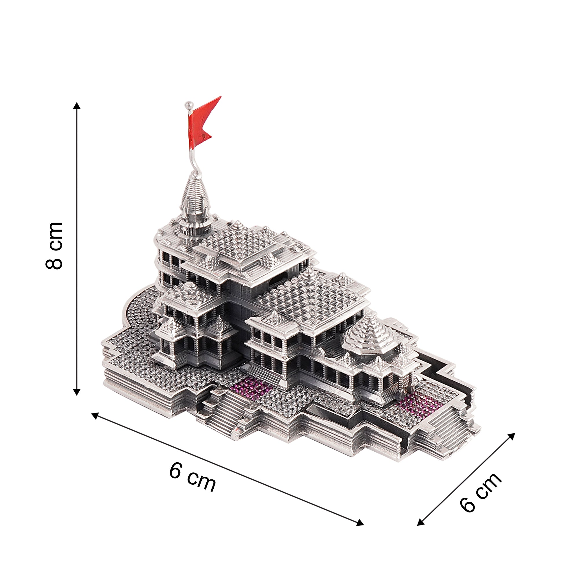 925 silver Ram Mandir Ayodhya Replica with A.D.  stone
