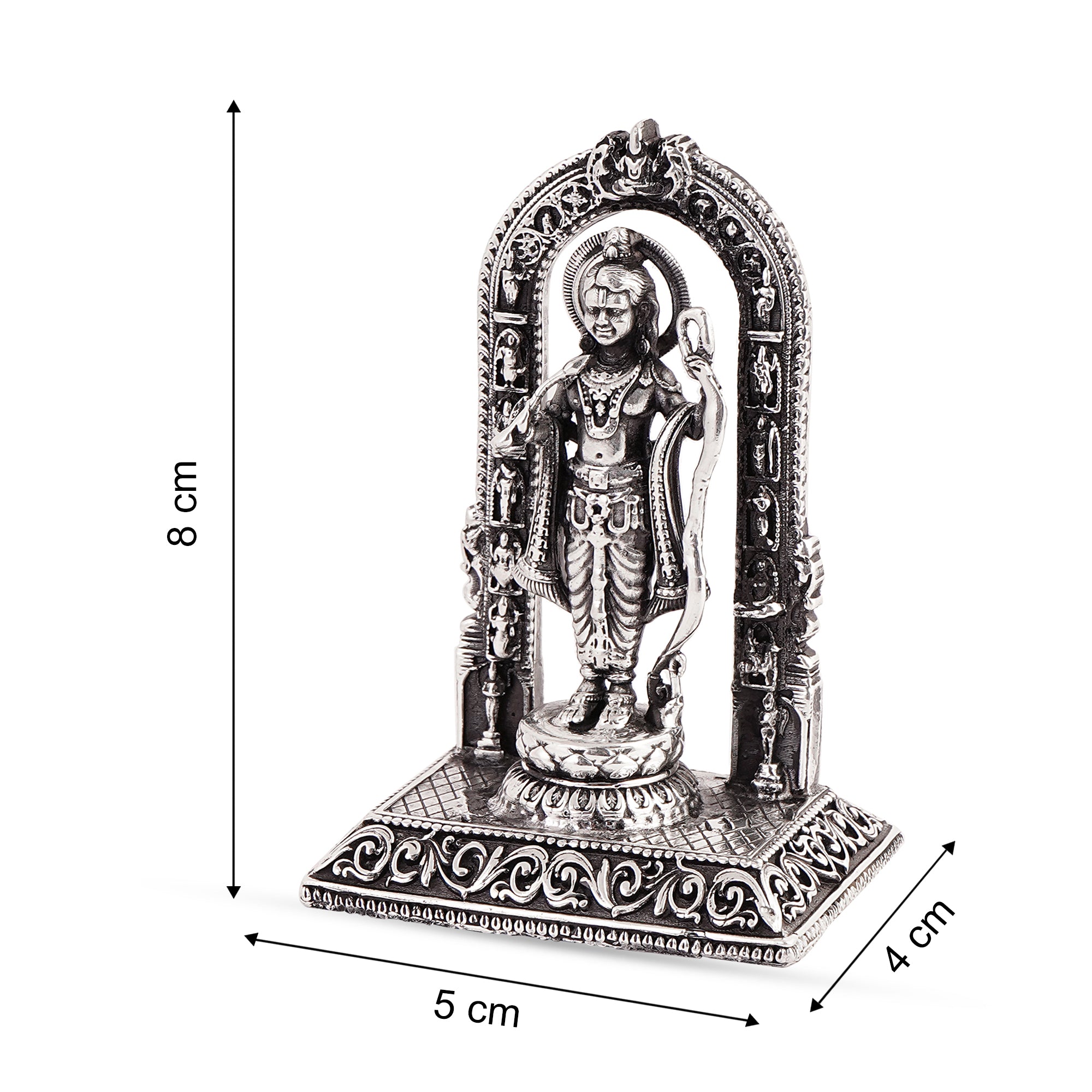 925 Silver Handcrafted Lord Ram Idol Replica of Ram Lalla Idol Ayodhya Temple
