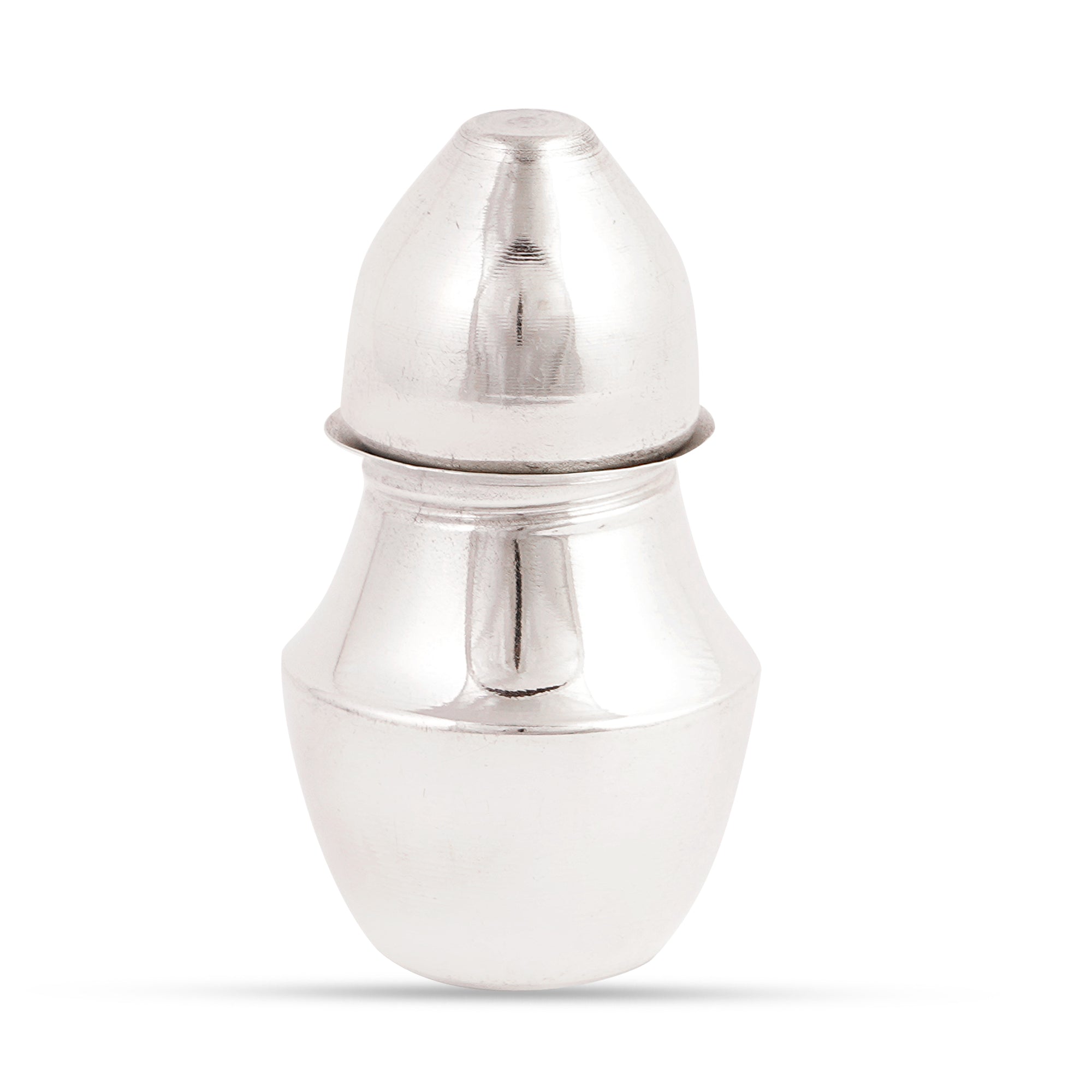 925 Hallmark Silver Pot with Removable Coconut-Shaped Lid for Gangajal