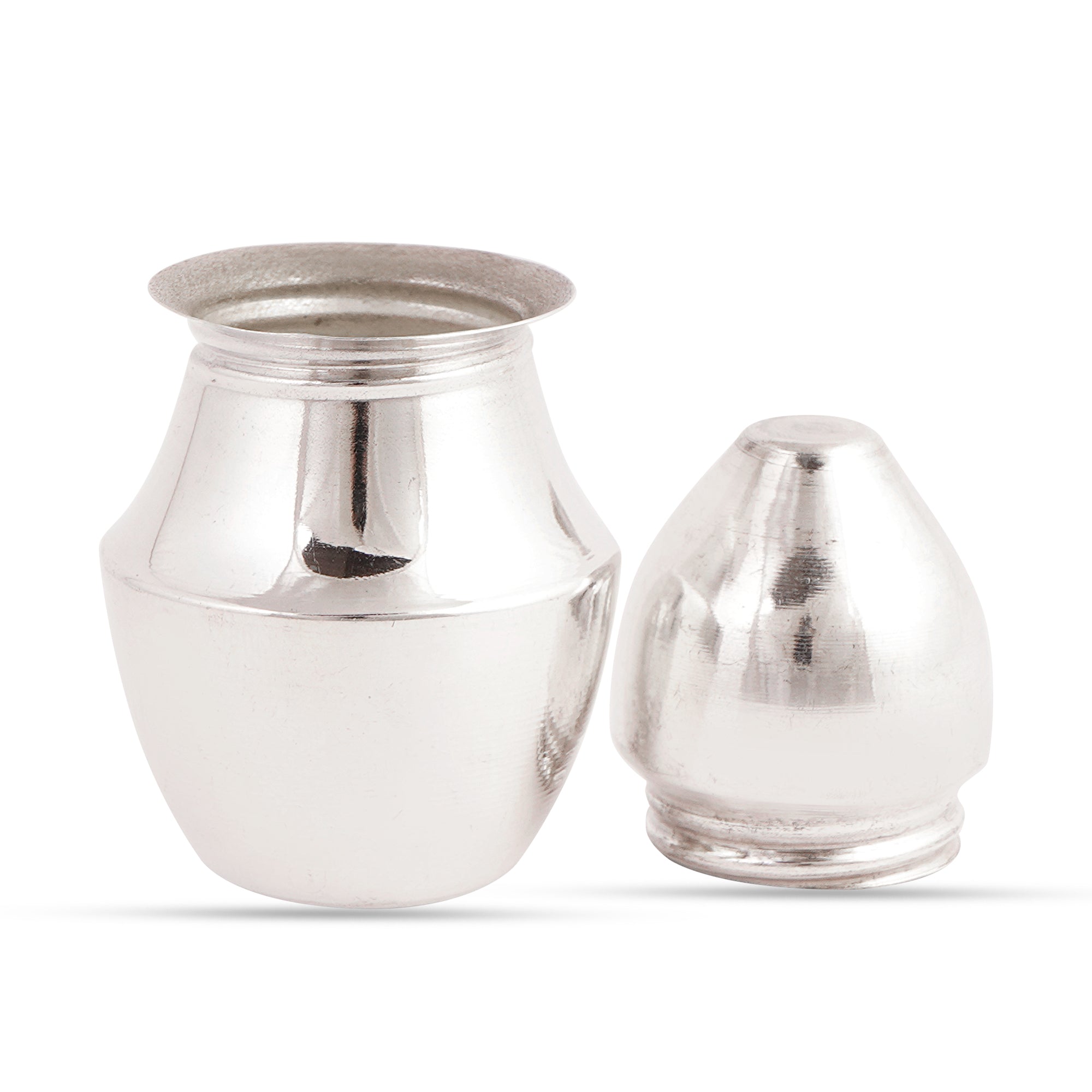 925 Hallmark Silver Pot with Removable Coconut-Shaped Lid for Gangajal