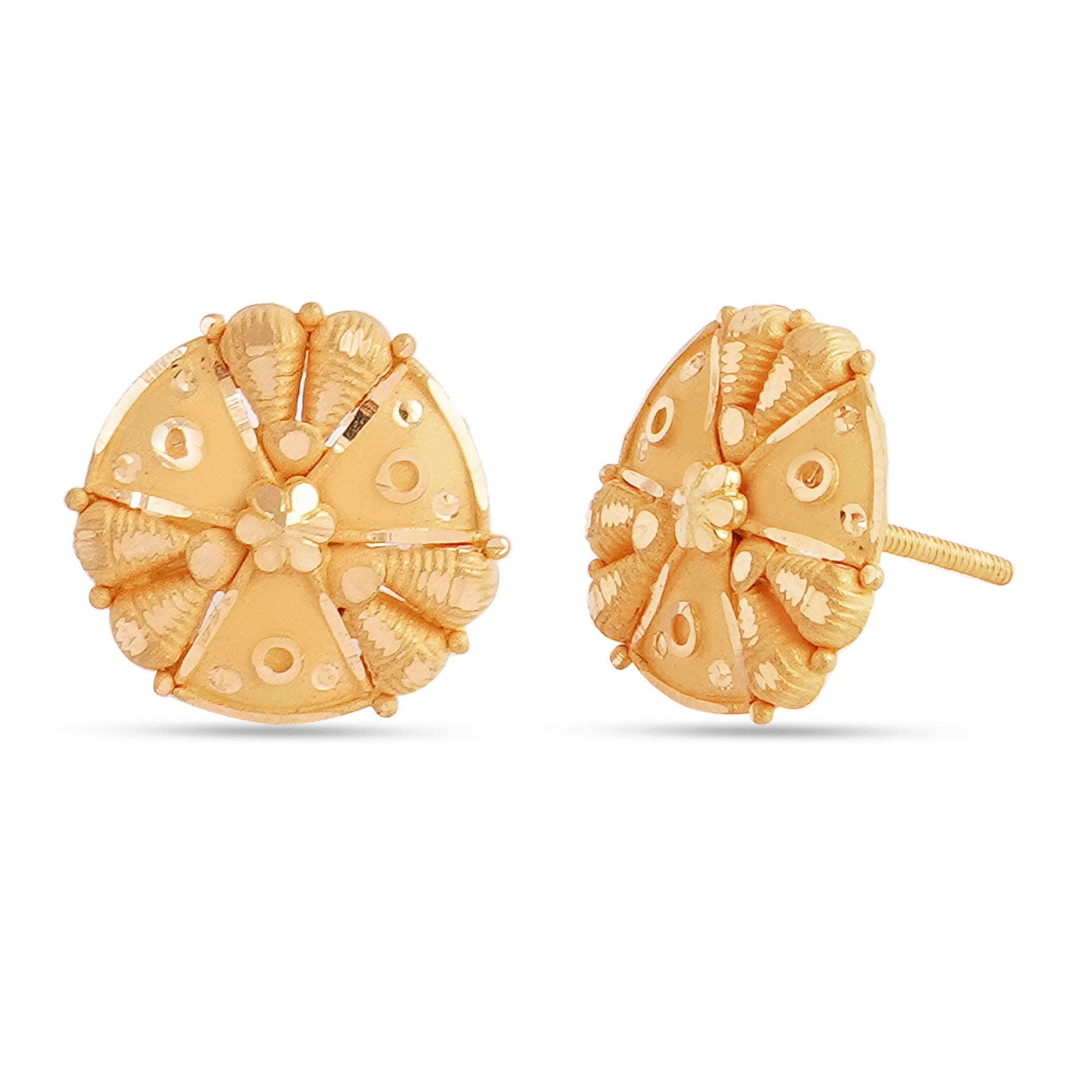 Gold Stud Earring Women's Earrings Handmade Stud Earrings 22kt Yellow Gold Stud