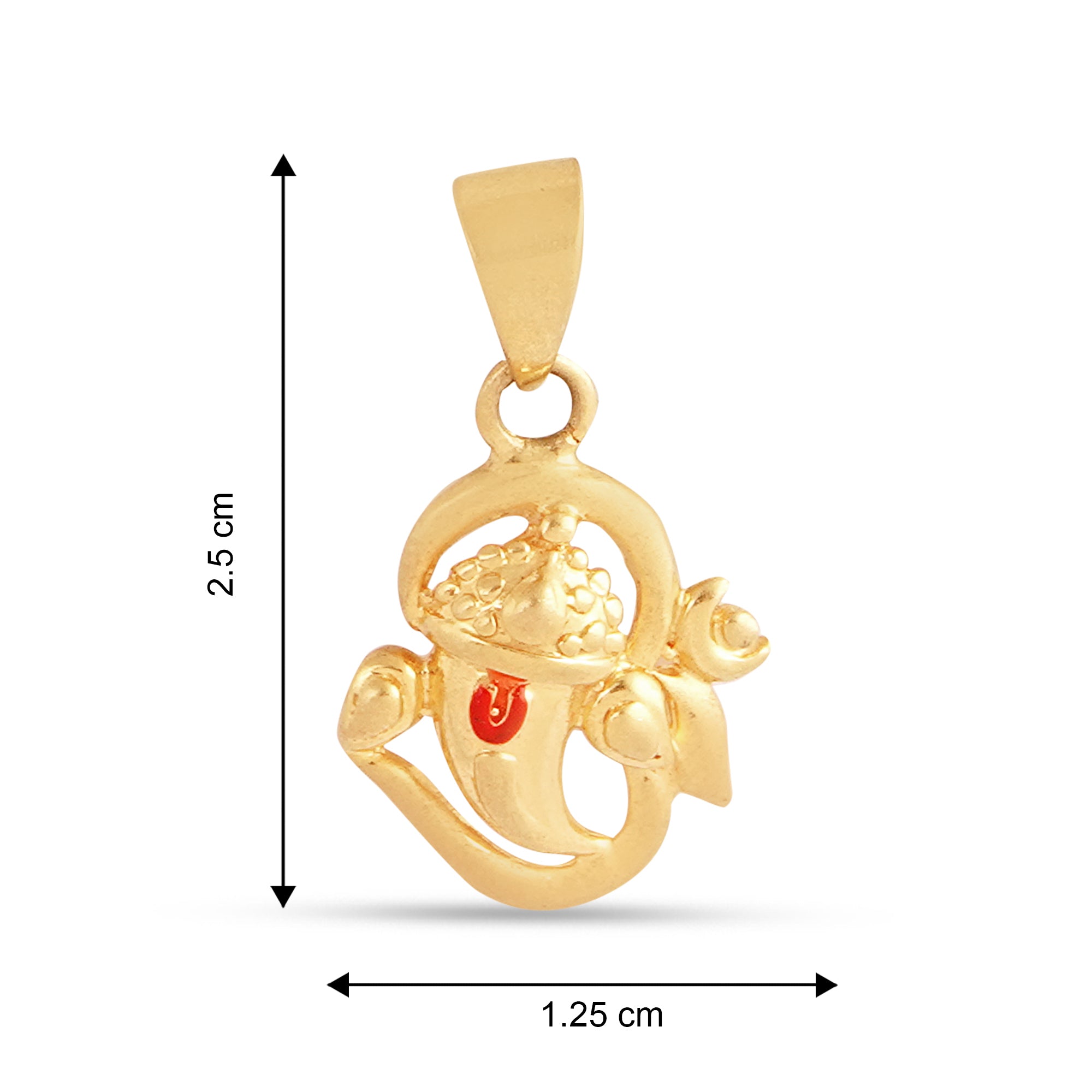 22K 916 Solid Gold Om Locket With Ganesh Ji Embedded In It - Exquisite and Lightweight Pendant for Women