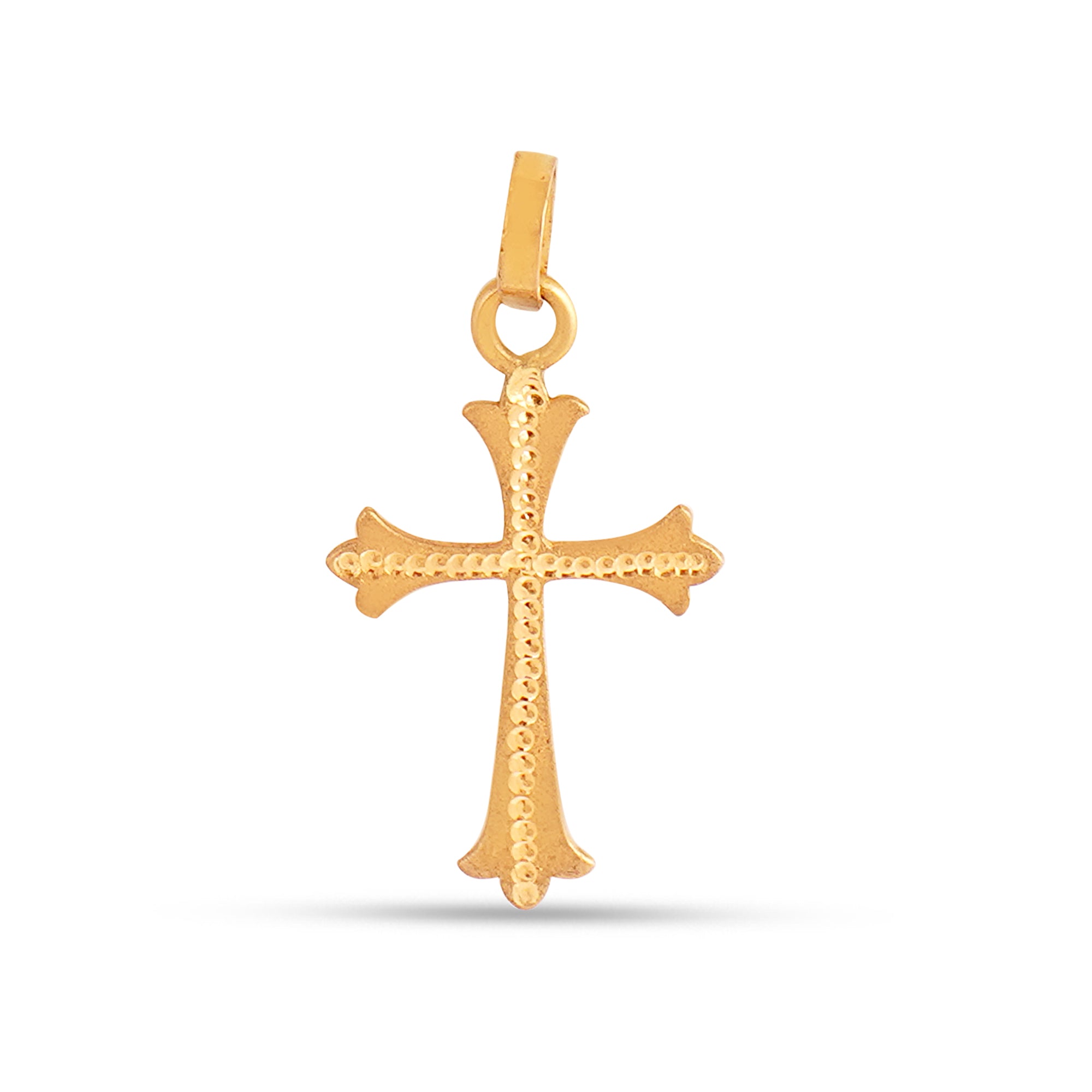 22K 916 Hallmarked Solid Gold Holy Cross Pendant - Exquisite Handcrafted Beauty