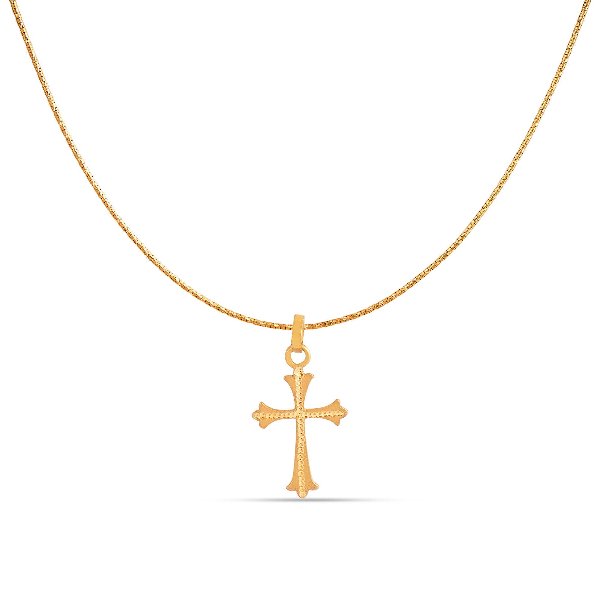 22K 916 Hallmarked Solid Gold Holy Cross Pendant - Exquisite Handcrafted Beauty