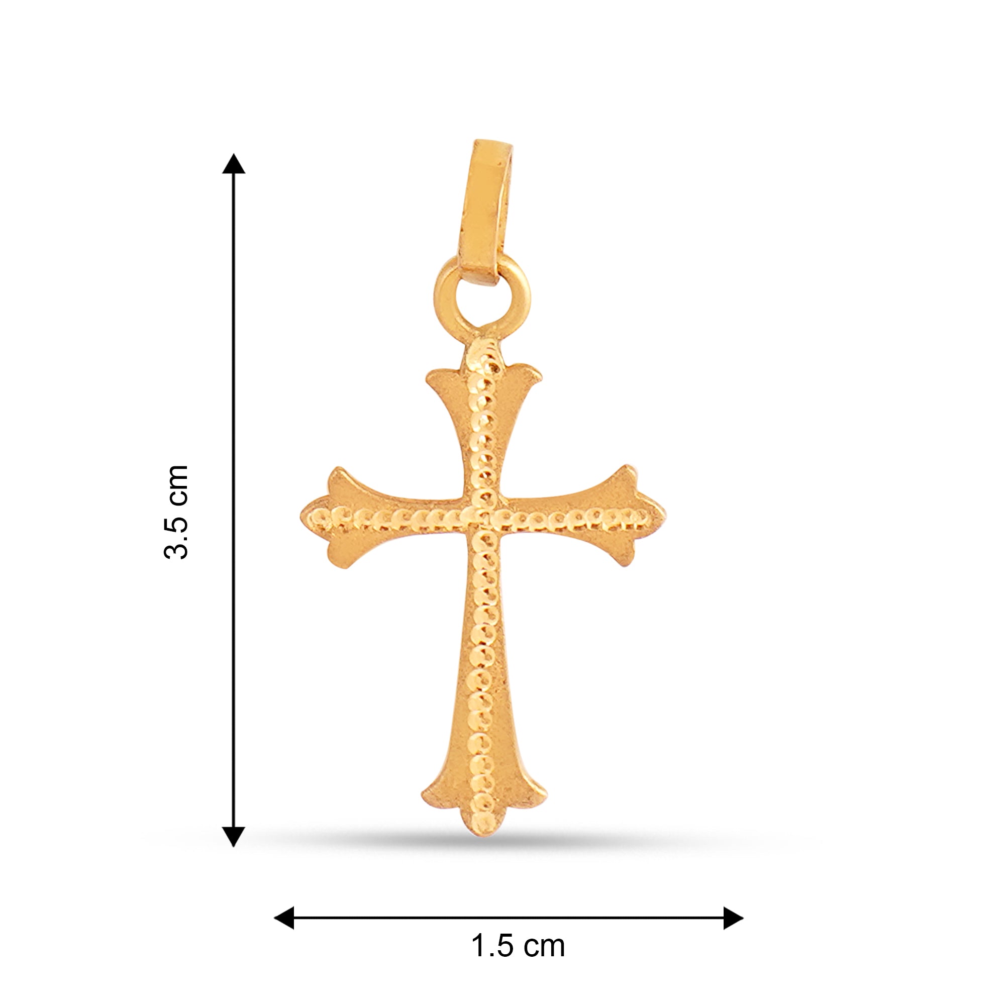 22K 916 Hallmarked Solid Gold Holy Cross Pendant - Exquisite Handcrafted Beauty