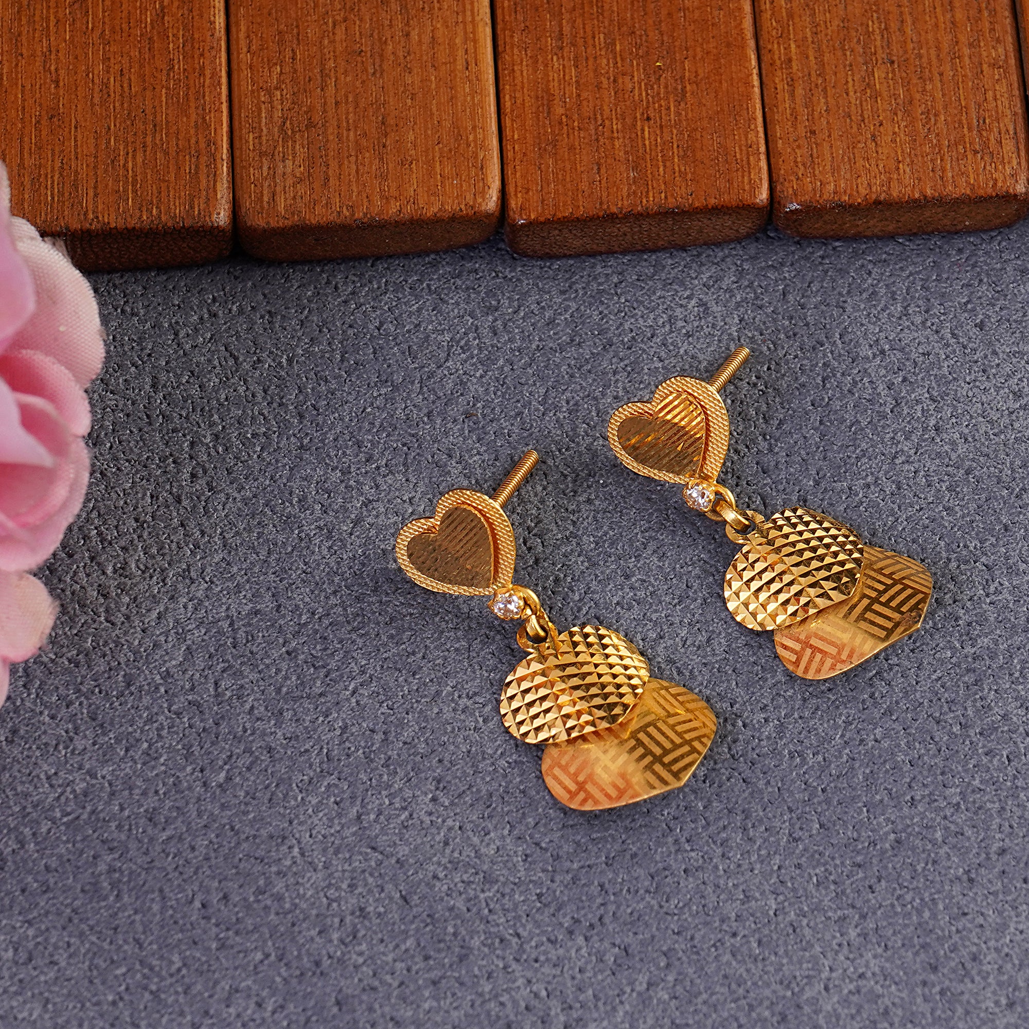 Mystical Elegance - Enchanting 22kt Yellow Gold Dangler Earrings - Anniversary Magic