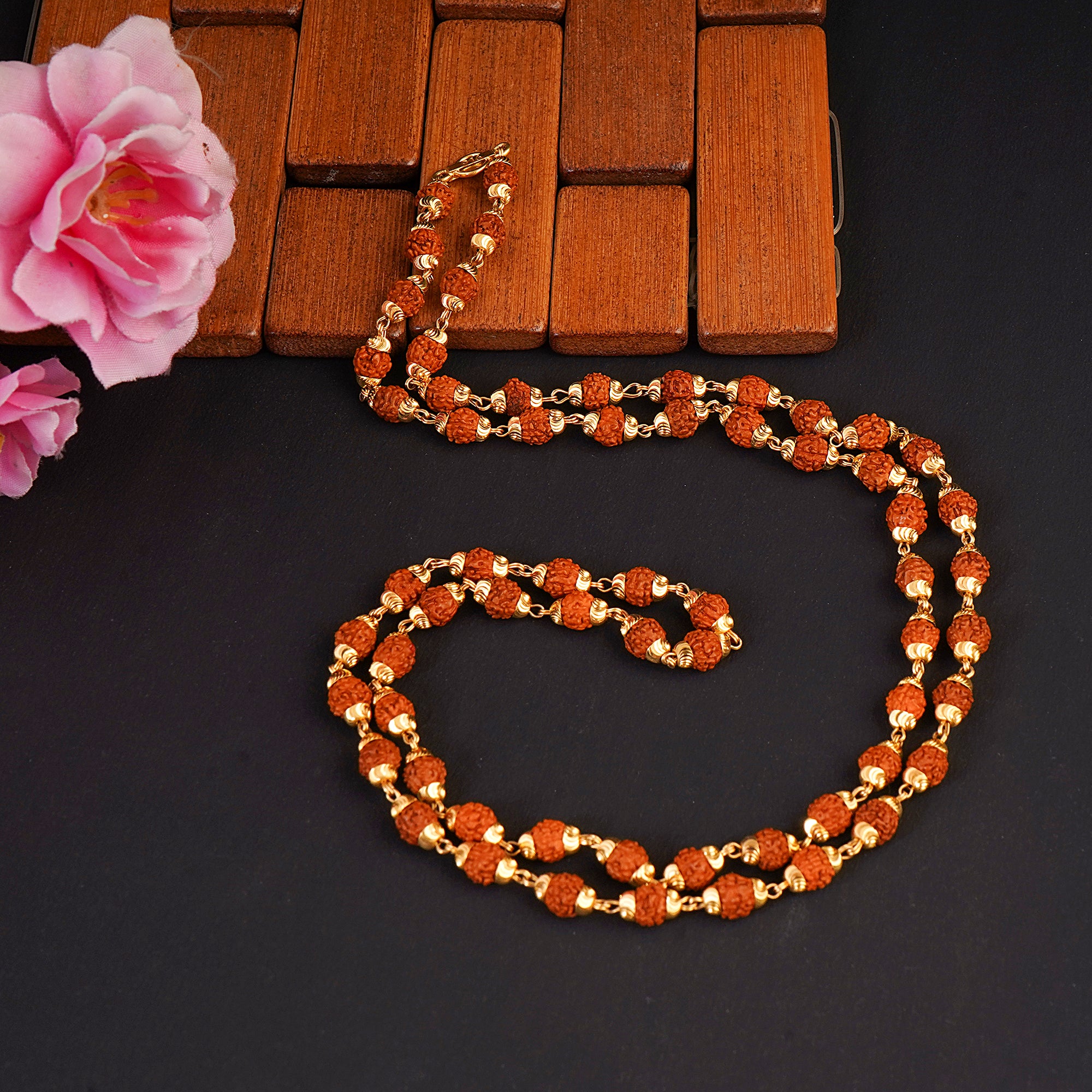 22ct Gold Rudraksh Chain/ Mala Indian Handcrafted Chain