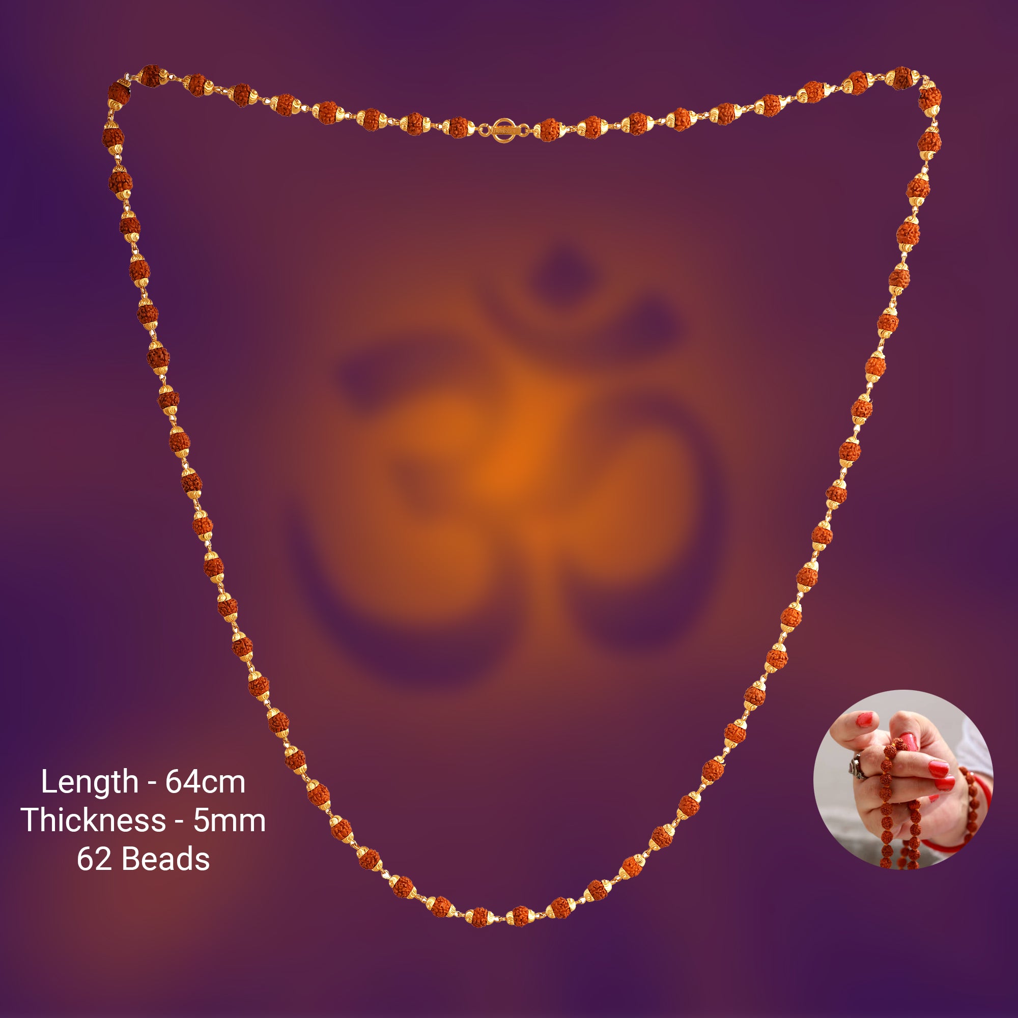 22ct Gold Rudraksh Chain/ Mala Indian Handcrafted Chain