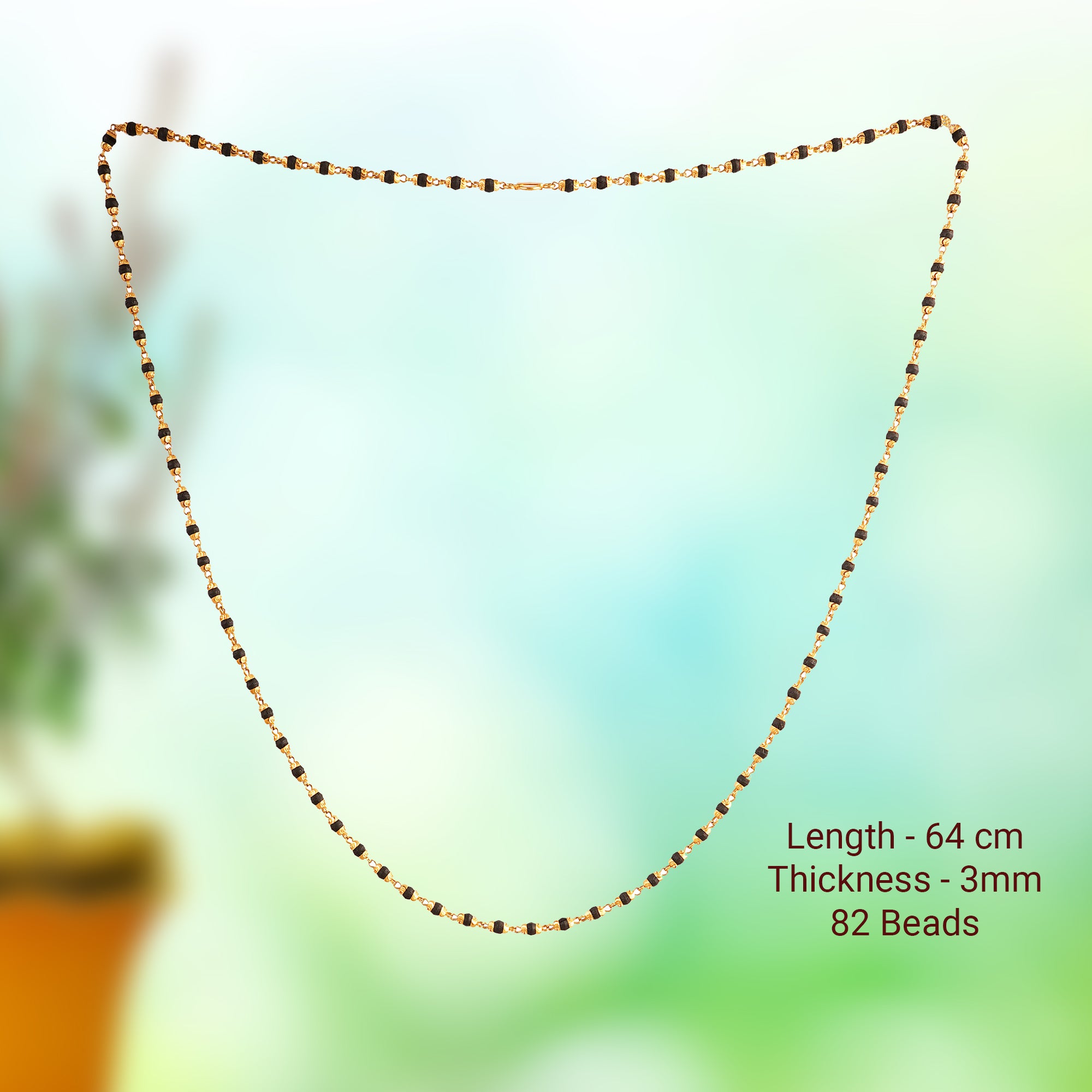 22k 916 Gold Tulsi Mala - Unique Handmade Indian Design - Perfect Anniversary