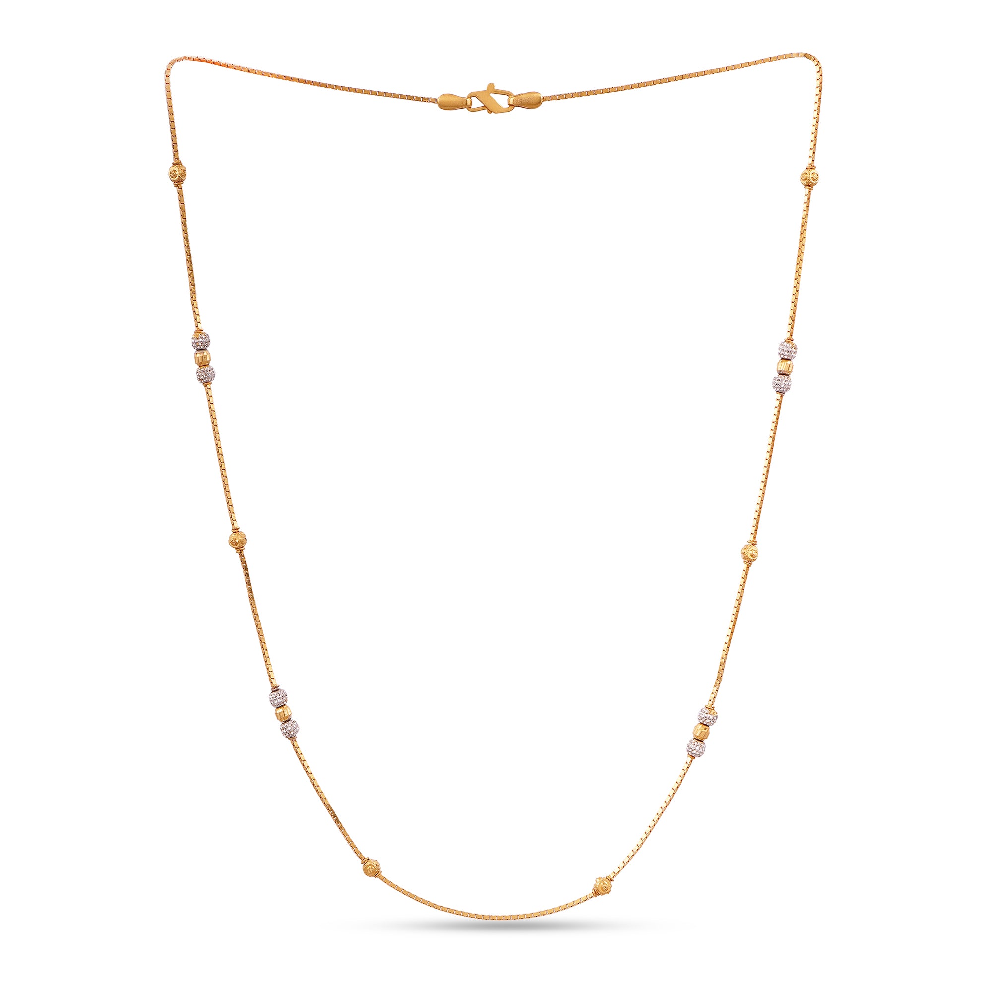 22k Gold 916 Chain - Handmade Indian Designer Gold Chain - Versatile and Precious Chain
