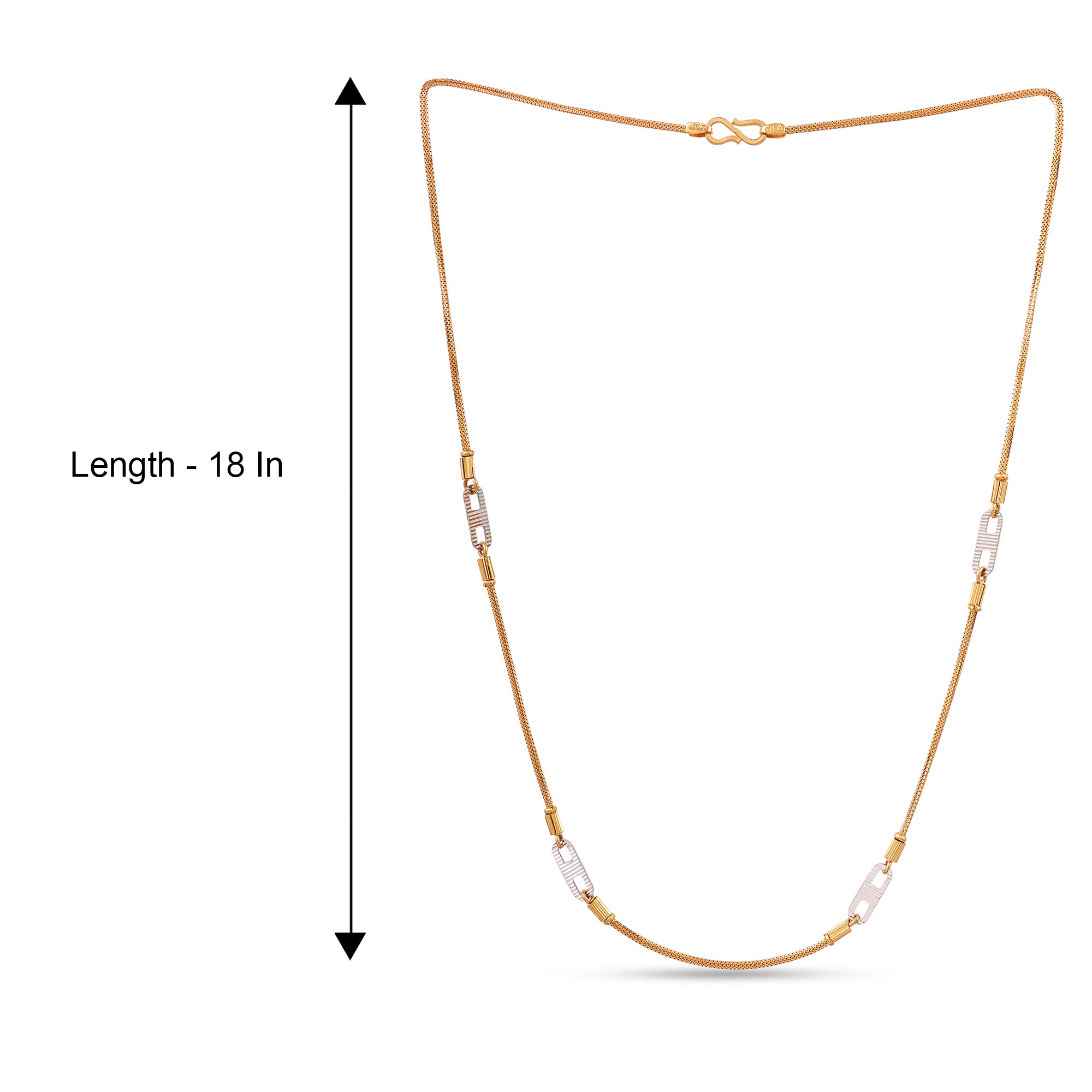 22k Gold 916 Chain - Handmade Indian Designer Gold Chain - Versatile and Precious