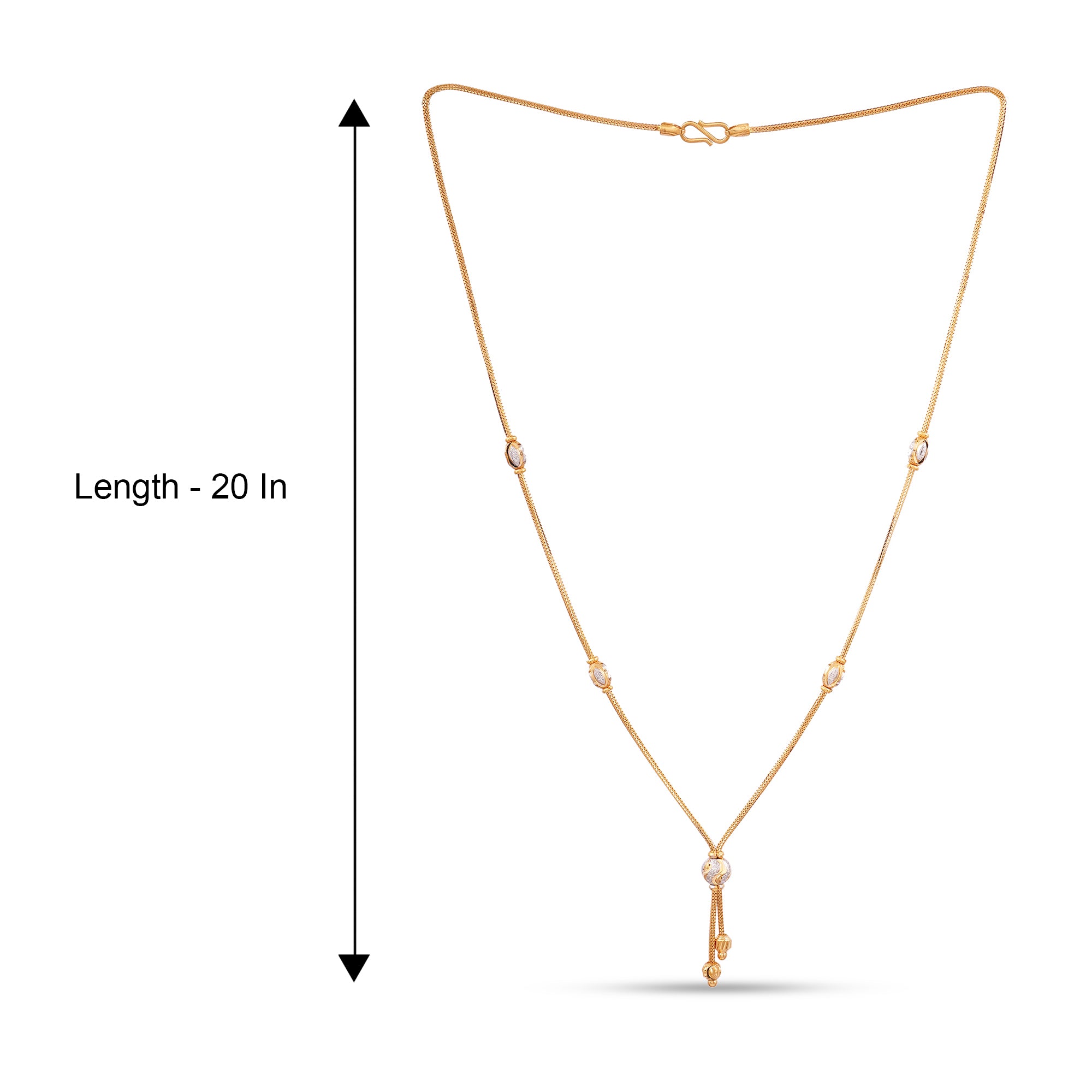 22k 916 Solid Gold Chain - Handcrafted Indian Designer Gold Chain - Elegant and Precious