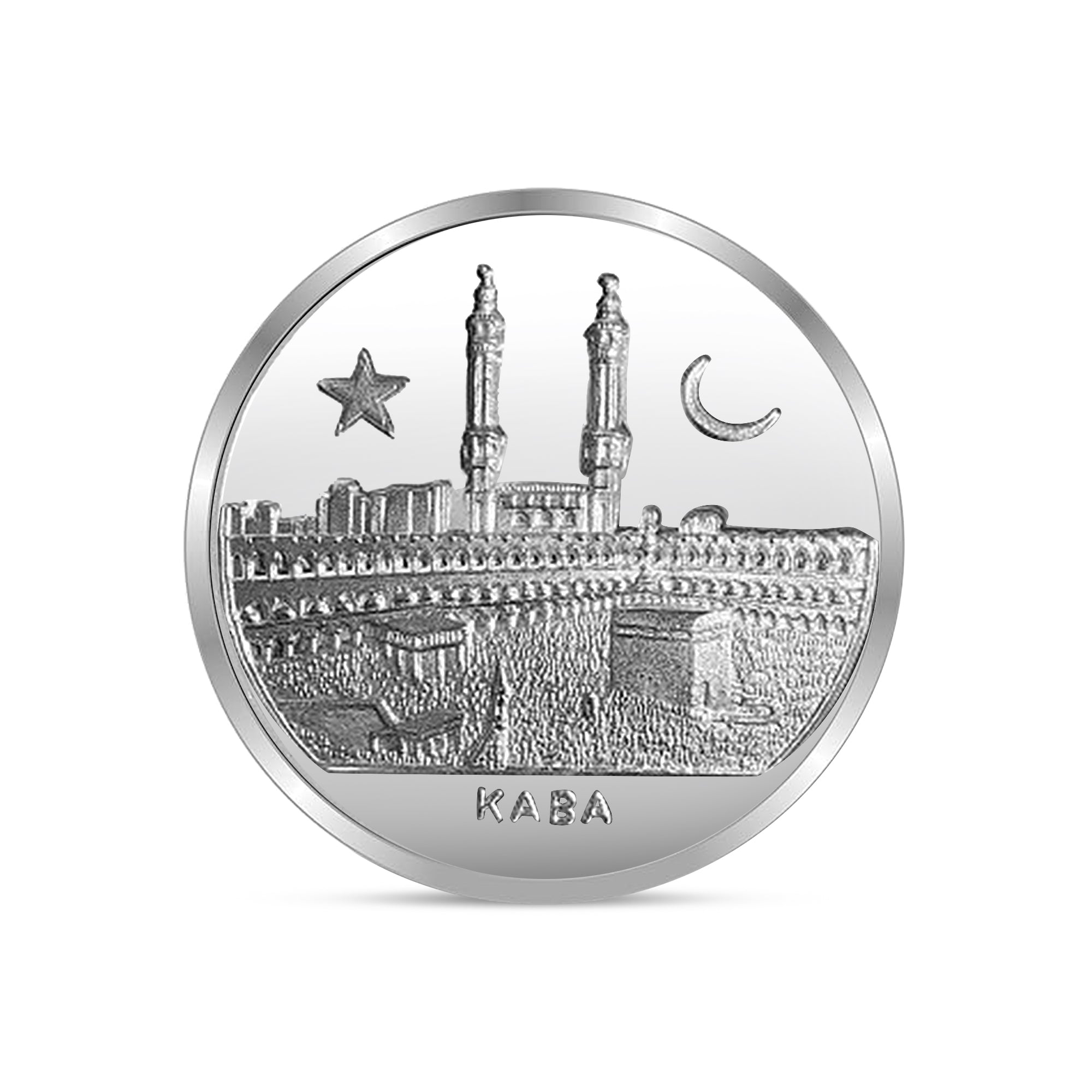 100% Pure Solid Silver Kaba with Kalma on Back Side