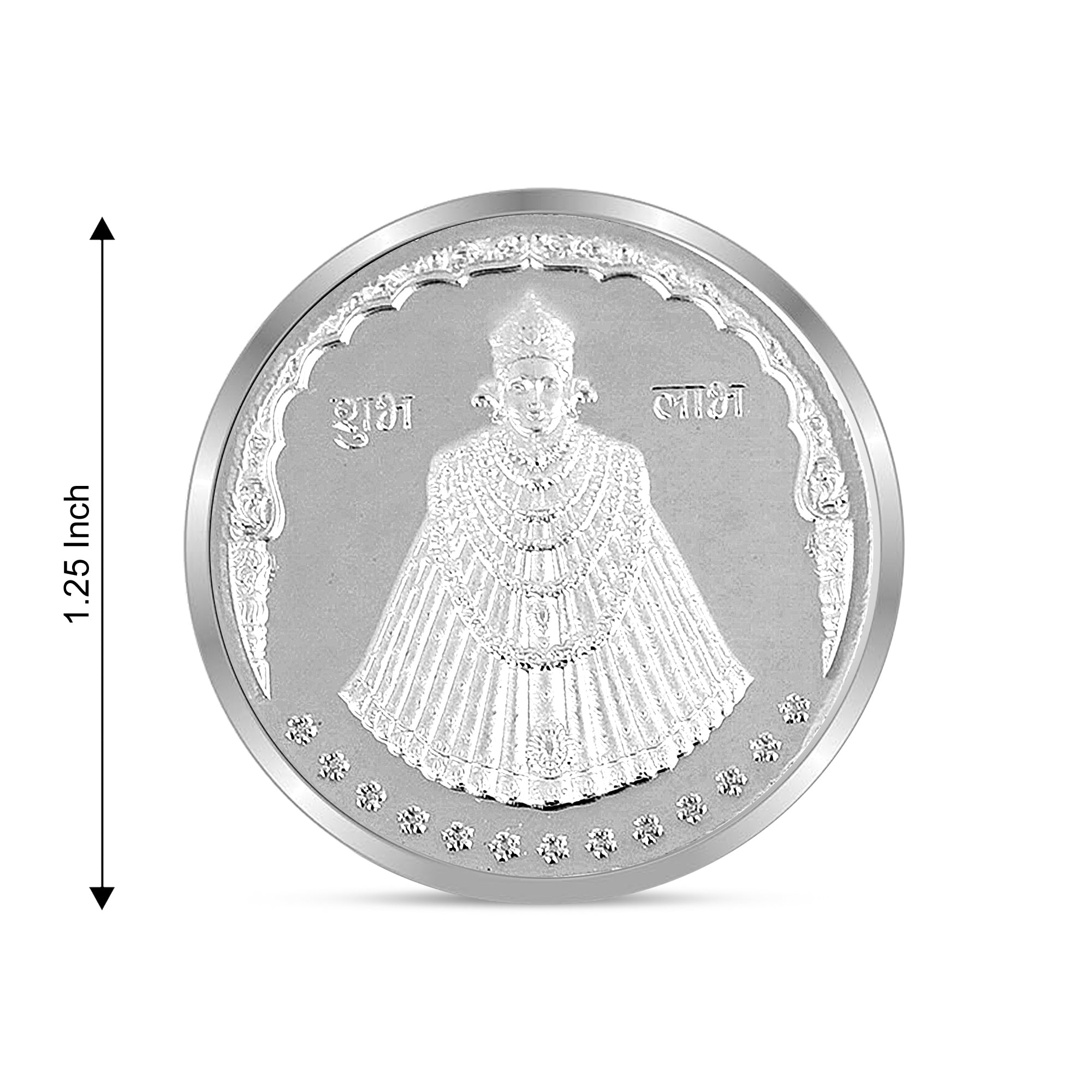 100% Pure Solid Silver Shri Khatu Shyam Coin with Bow and Arrow Symbol