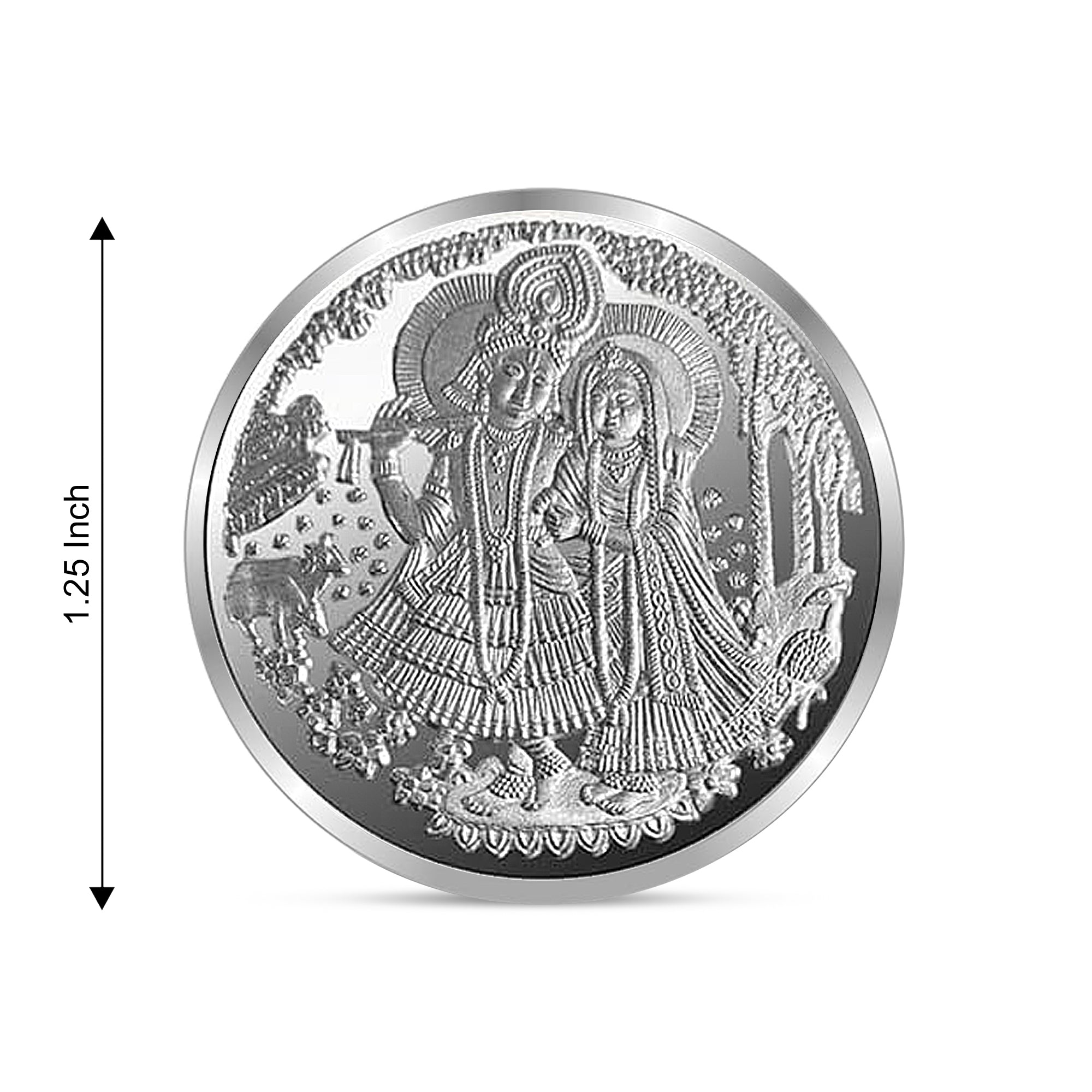 100% Pure silver radha krishan ji coin