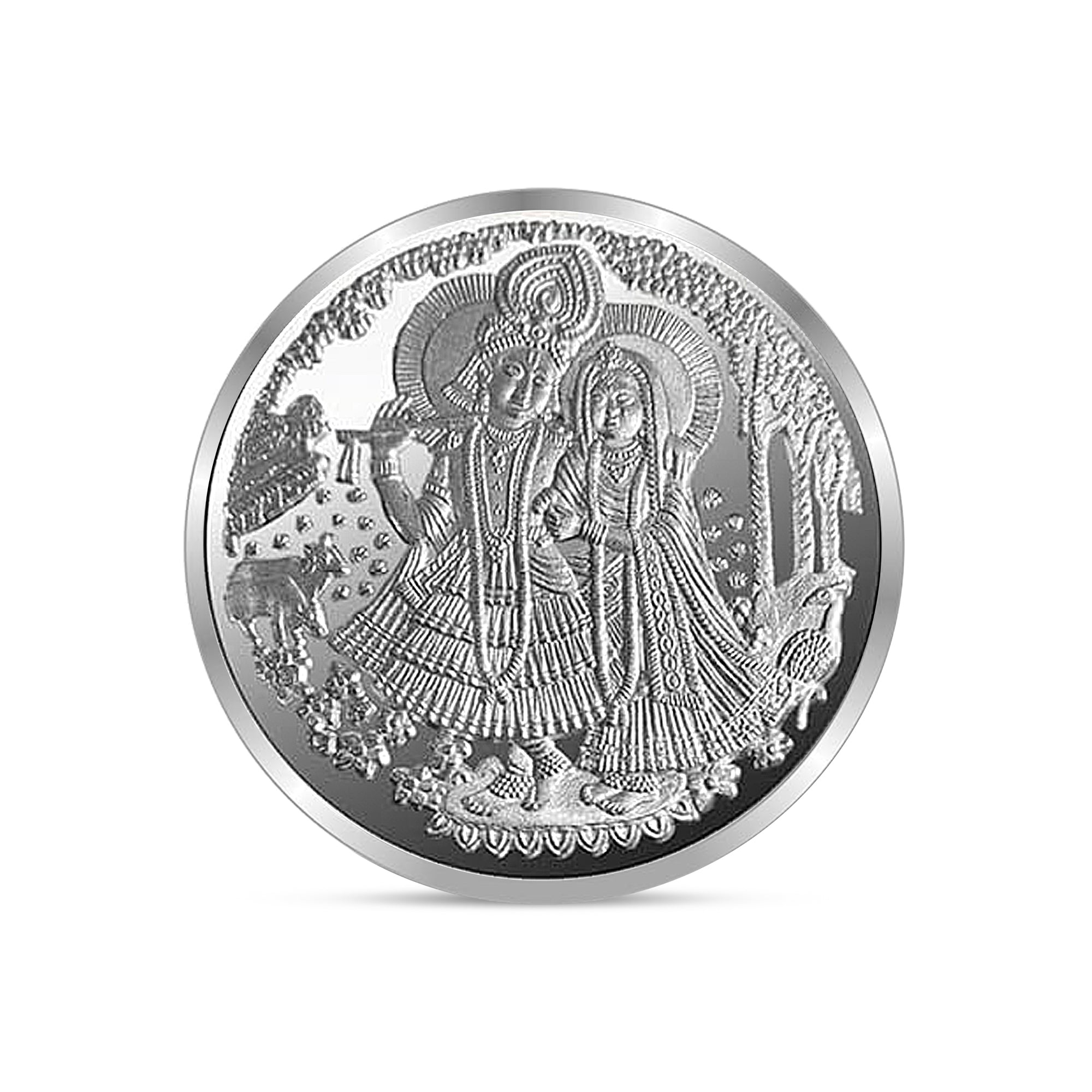 100% Pure silver radha krishan ji coin