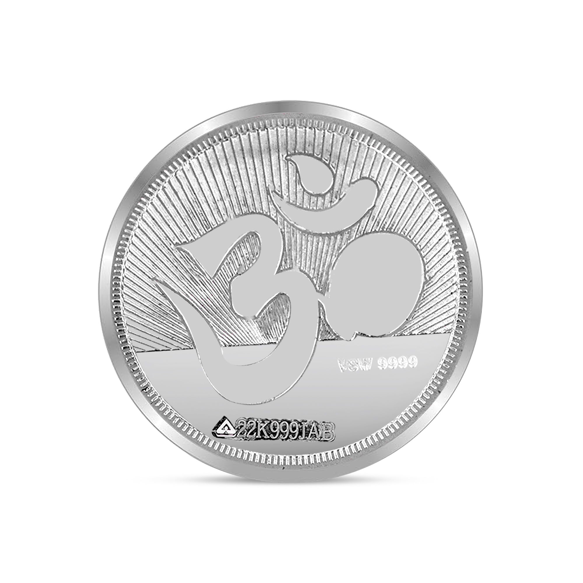 100% Solid Silver Pure BIS Hallmarked Laxmi Ganesh 10 Gram Coin with Om Engraved