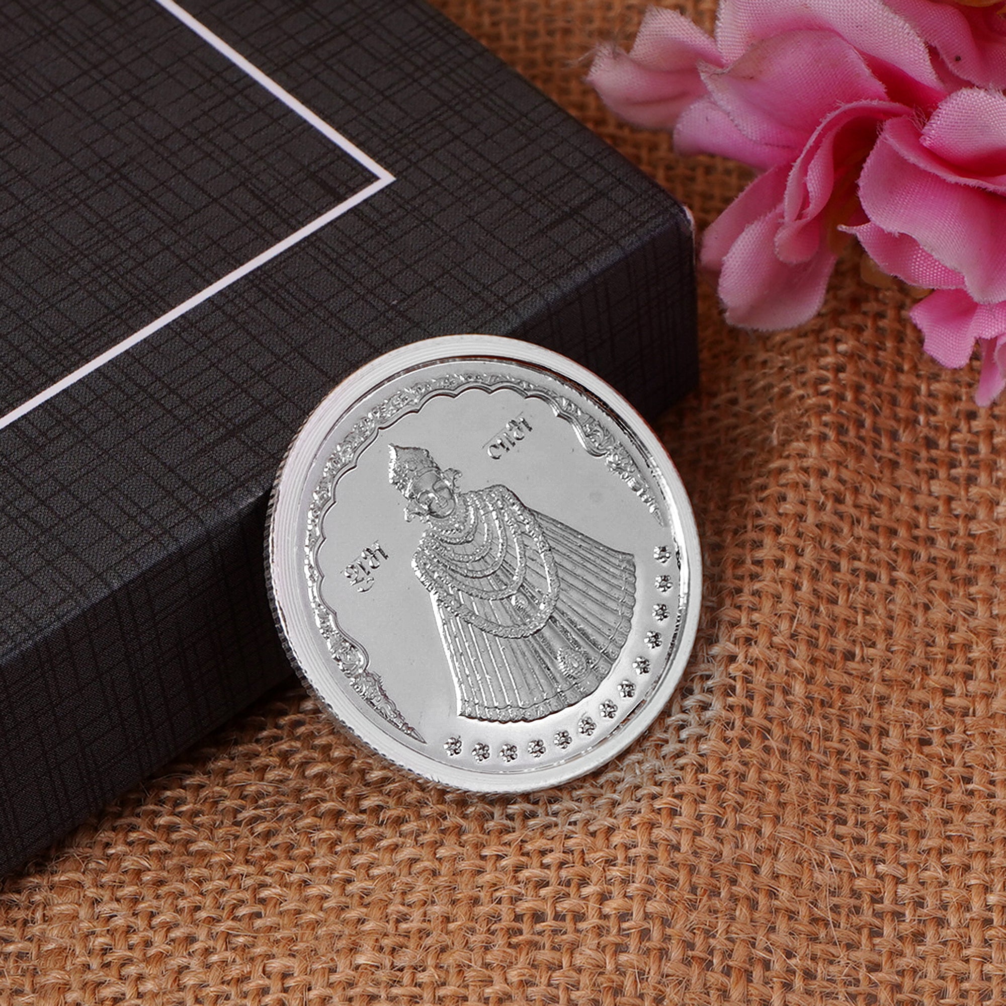 100% Pure Solid Silver Shri Khatu Shyam Coin with Bow and Arrow Symbol