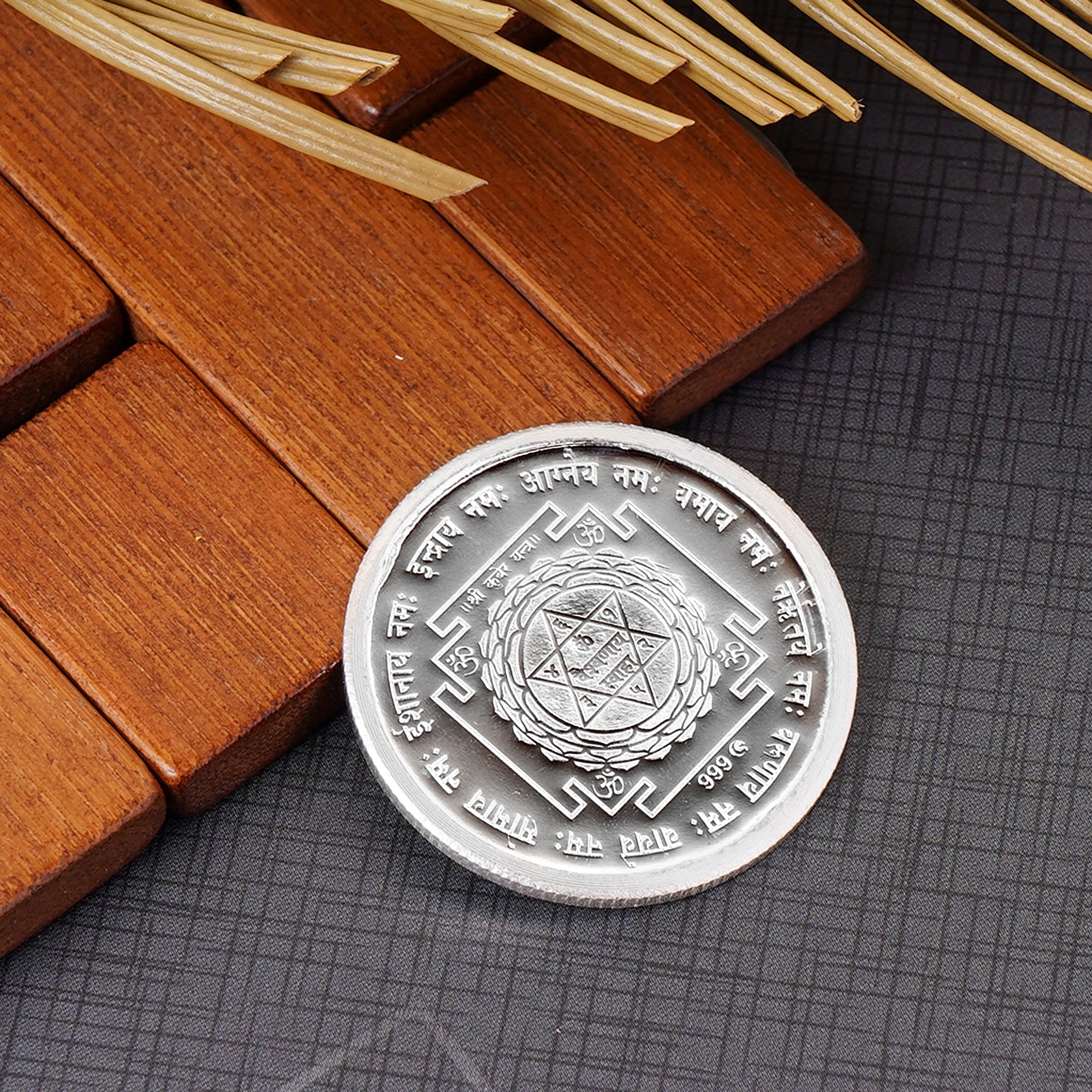 999 Silver Coin Kuber Coin with Kuber yantra, Lord of Money