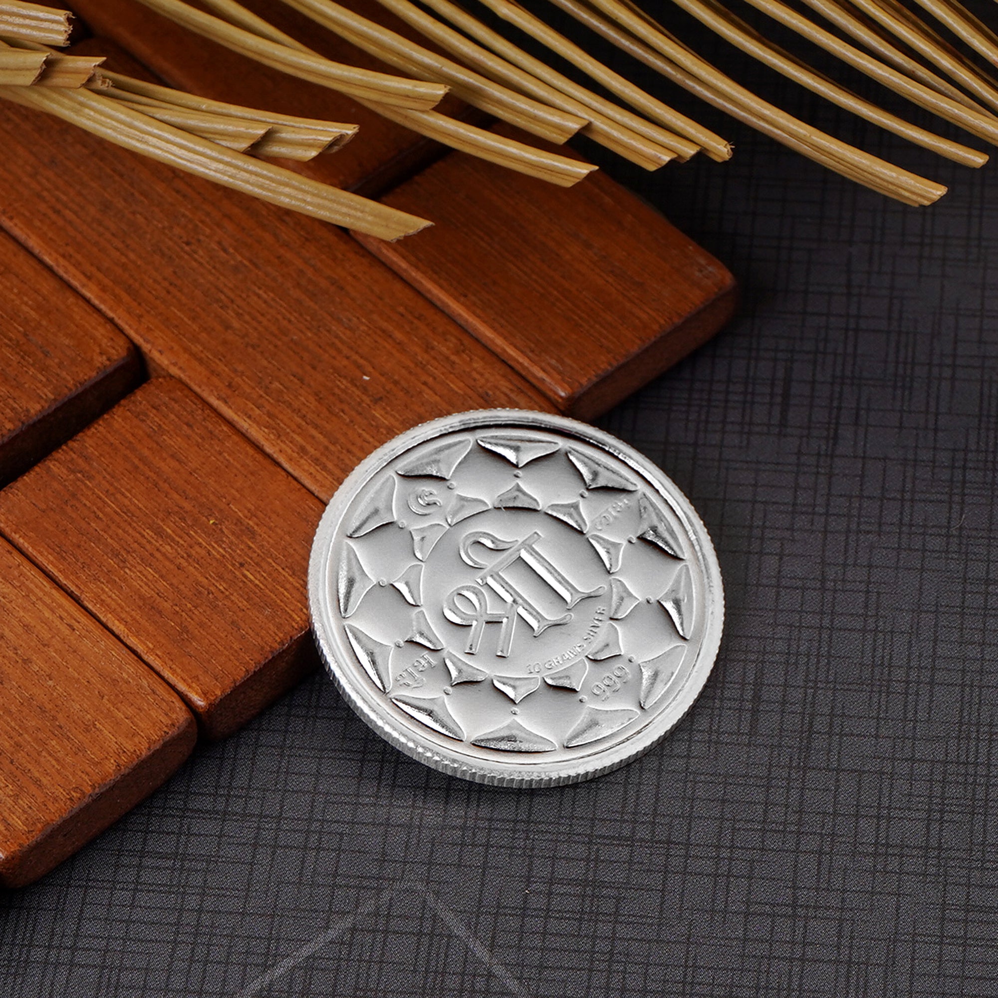 100% Pure Solid Silver Durga Mata/Sherawali Coin with 'Shri' Engravd on the Back