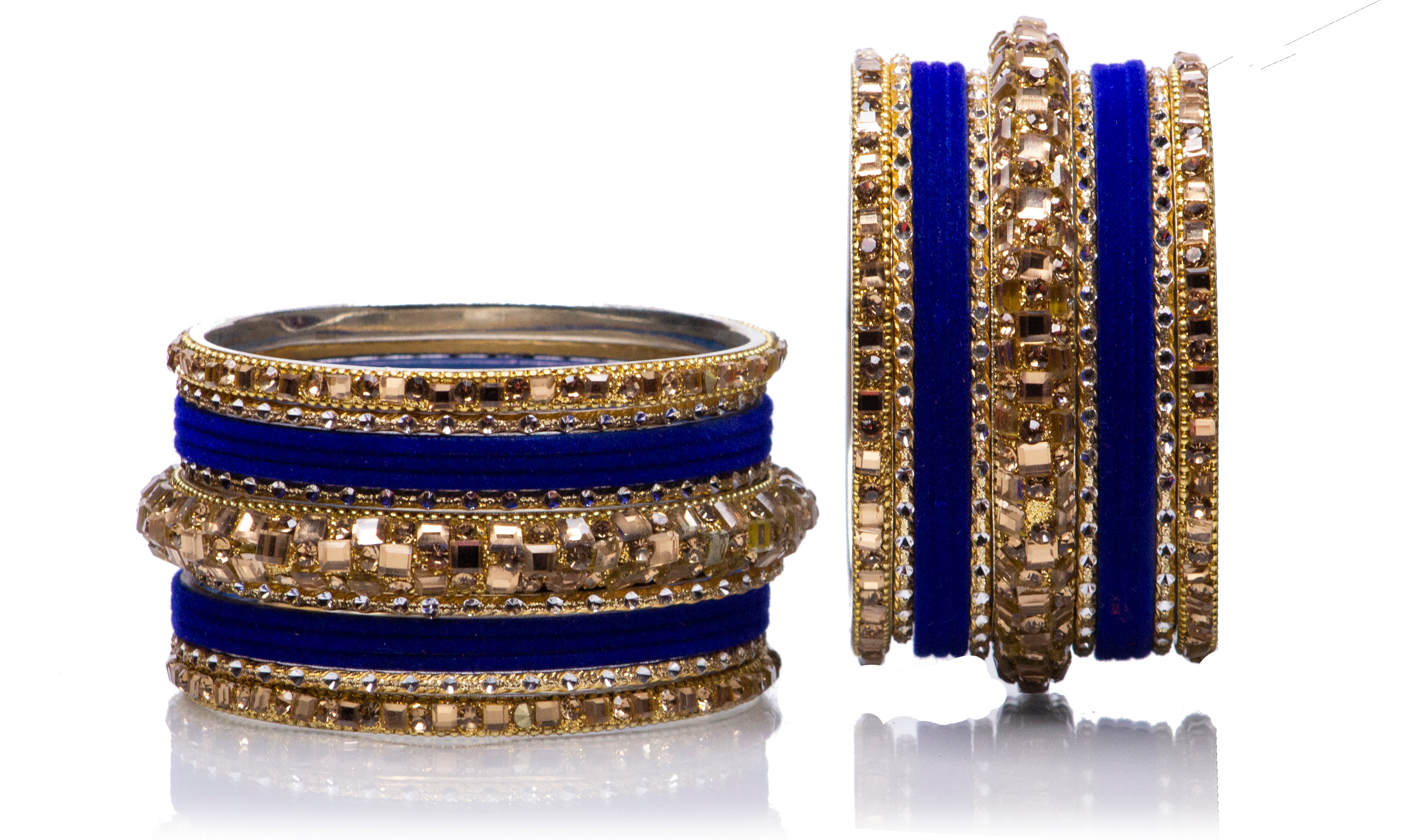 Bridal Kundan Bangles Set Plain Metal Charm Bracelet For Women Indian- Partywear