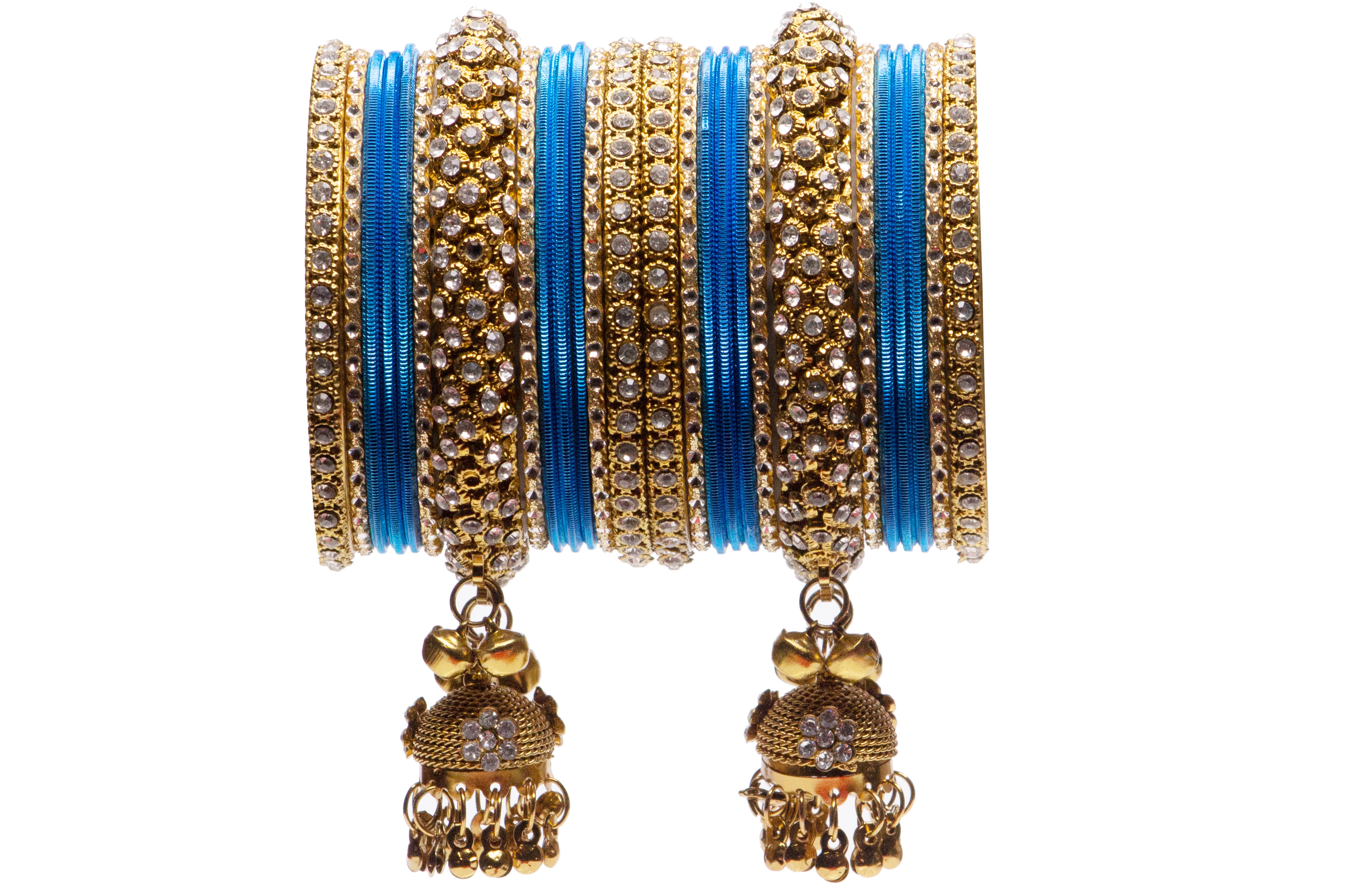 Bridal Kundan Bangles Set Plain Metal Charm Bracelet For Women Indian Partywear