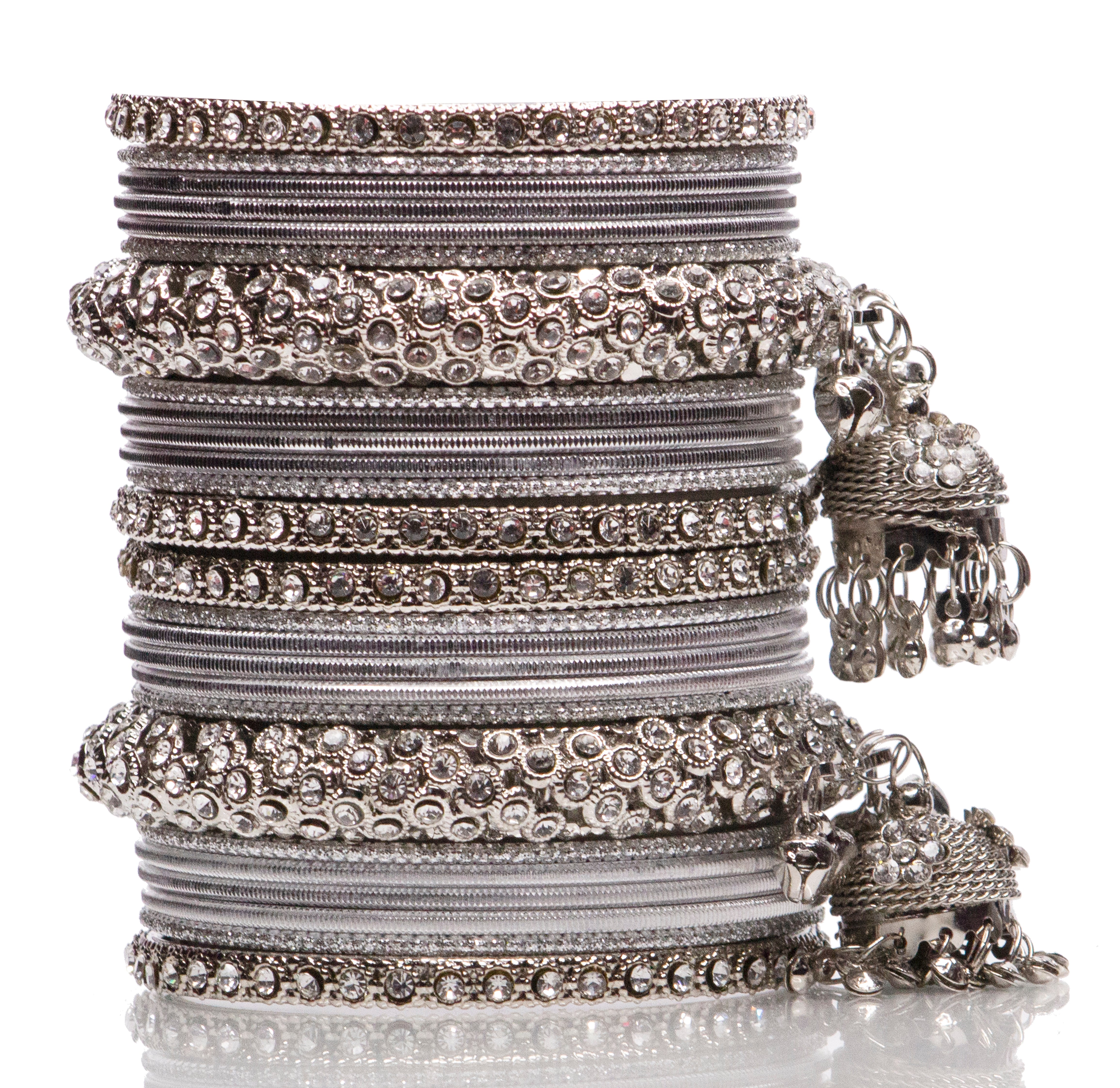 Indian Ethnic Handmade Bangles in Silver Colour