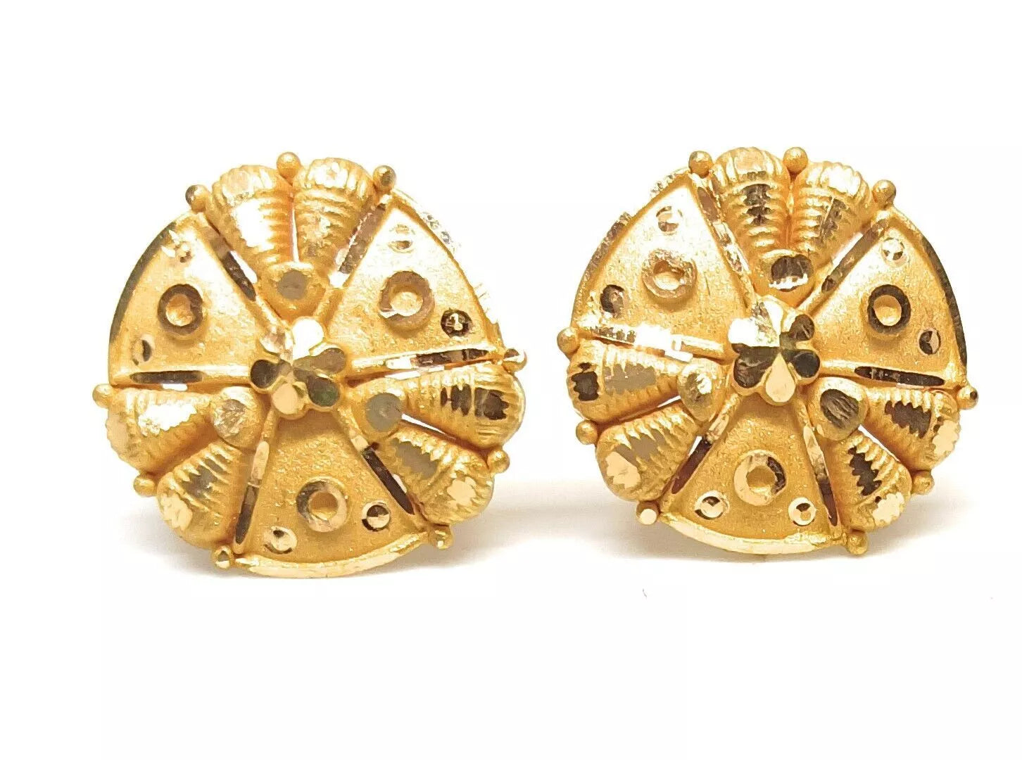 Gold Stud Earring Women's Earrings Handmade Stud Earrings 22kt Yellow Gold Stud
