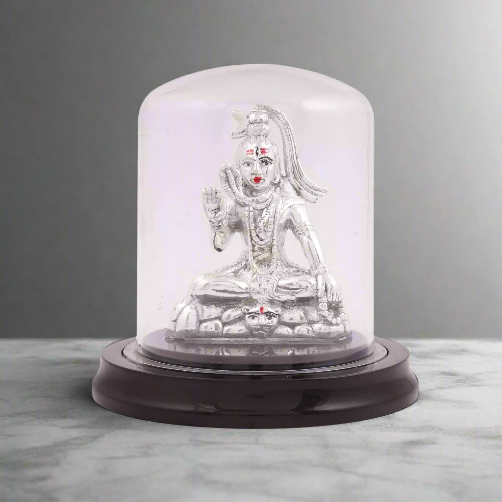 999 pure silver Lord Shiva Idol encased in vaccuum frame
