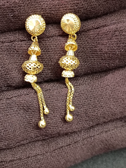 Gold Stud Earring Women's Earrings Handmade Stud Earrings 22kt Yellow Gold Stud