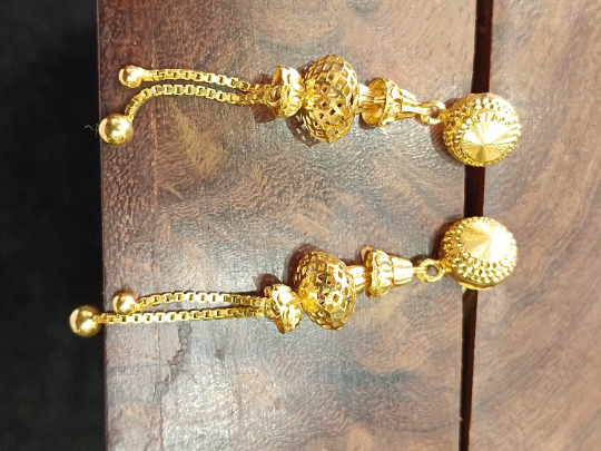 Gold Stud Earring Women's Earrings Handmade Stud Earrings 22kt Yellow Gold Stud