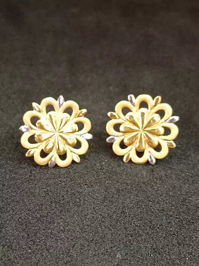 Gold Stud Earring Women's Earrings Handmade Stud Earrings 22kt Yellow Gold Stud