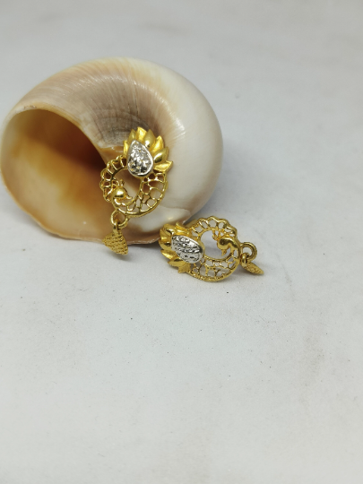 Magical 22kt Gold rhoium Handmade Stud Earrings - Unique Anniversary Gift