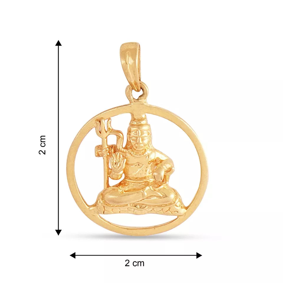 22ct gold Shiv Ji Pendent in round shape